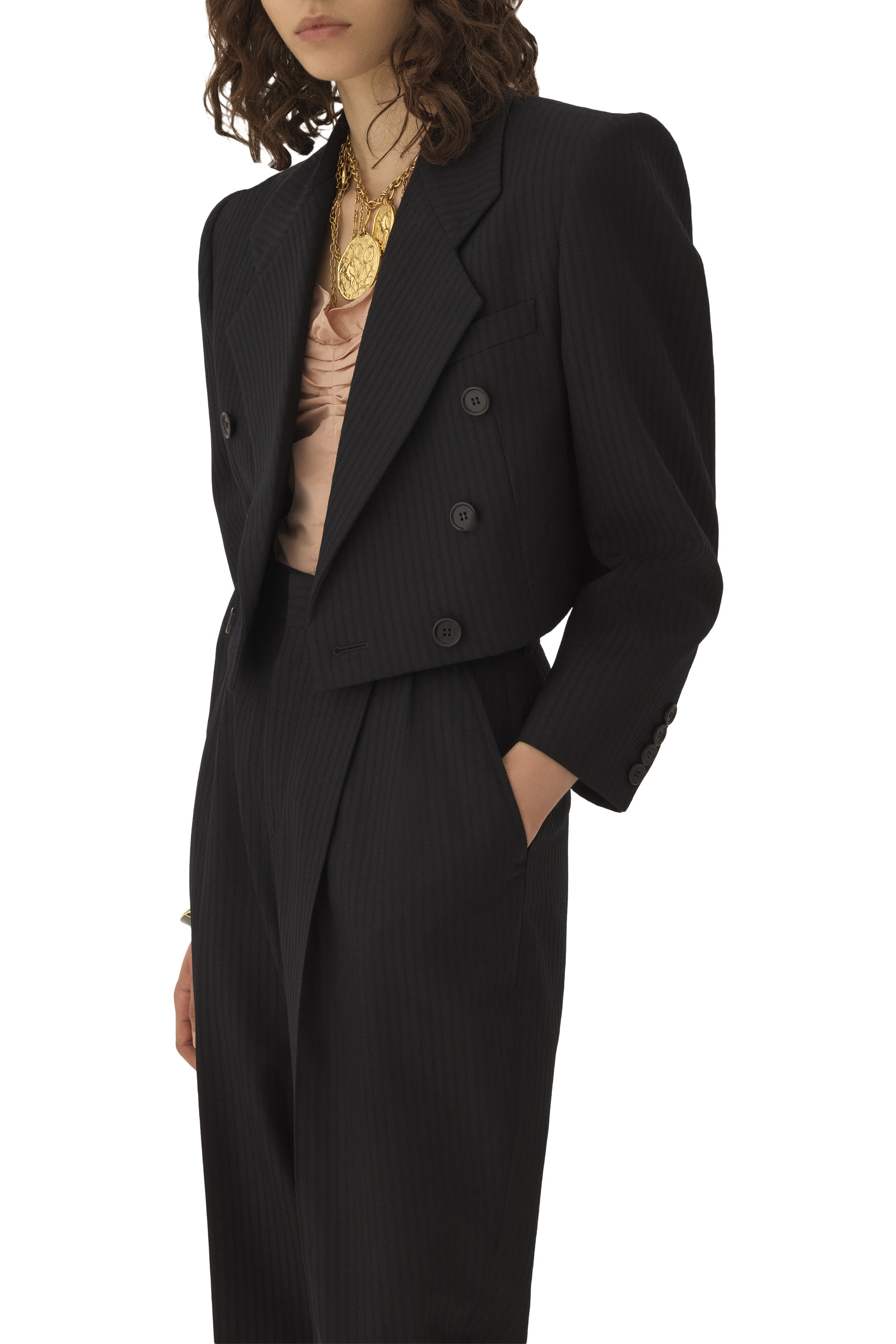 Double-Breasted Crop Spencer Jacket