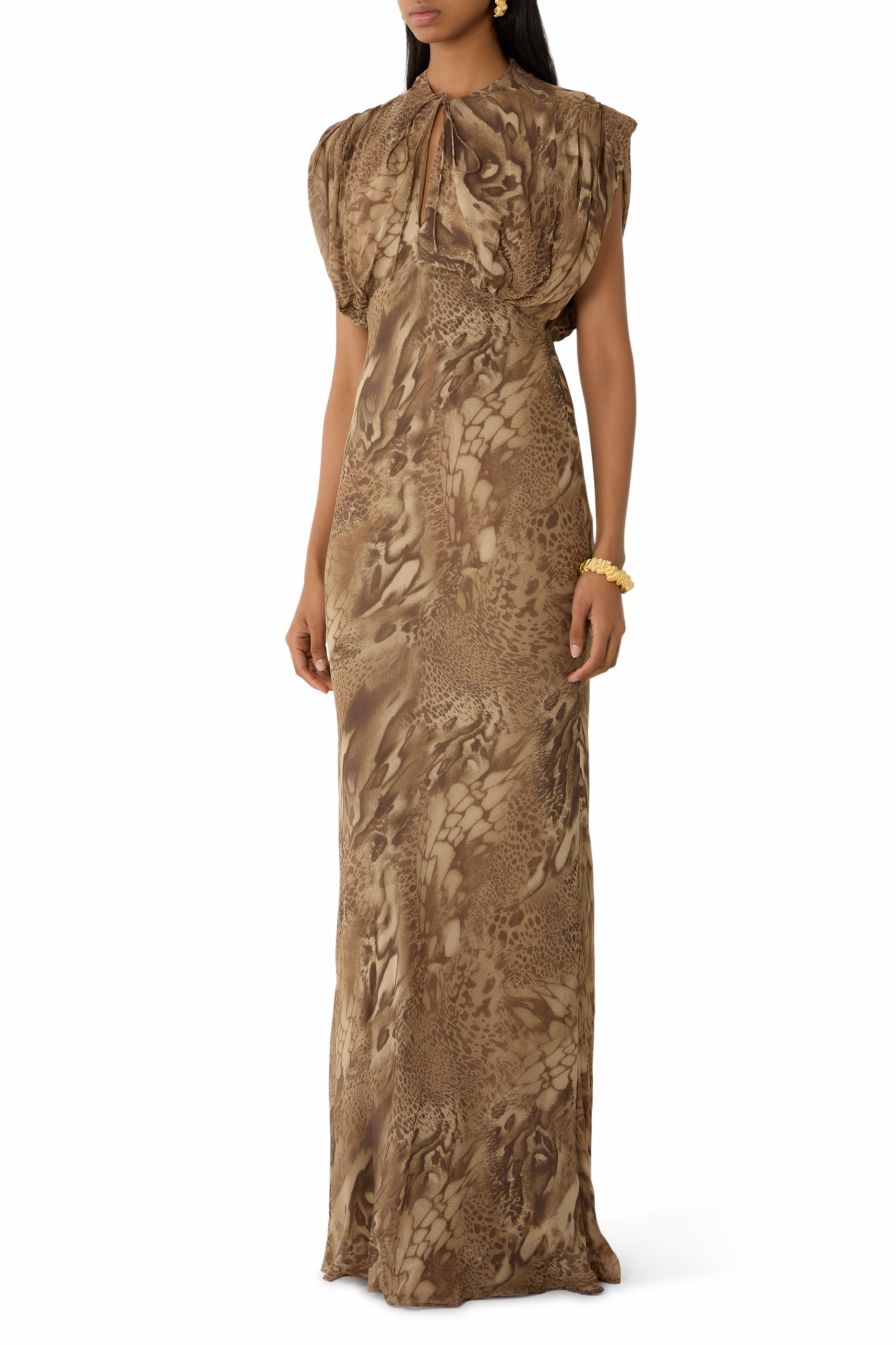 Ceres Maxi Dress in Guepardo Georgette Chiffon
