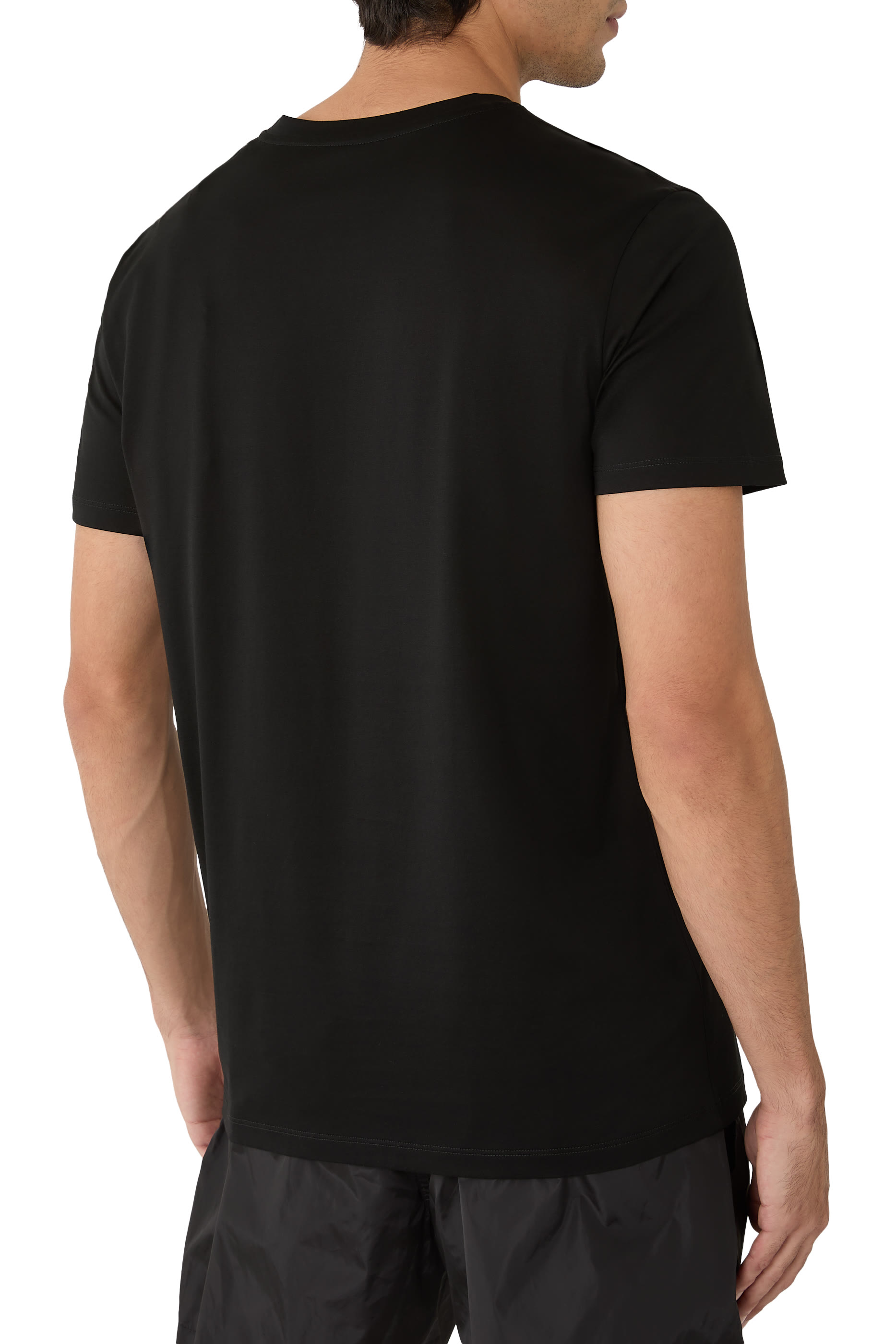 Double Logo Patch Cotton T-Shirt