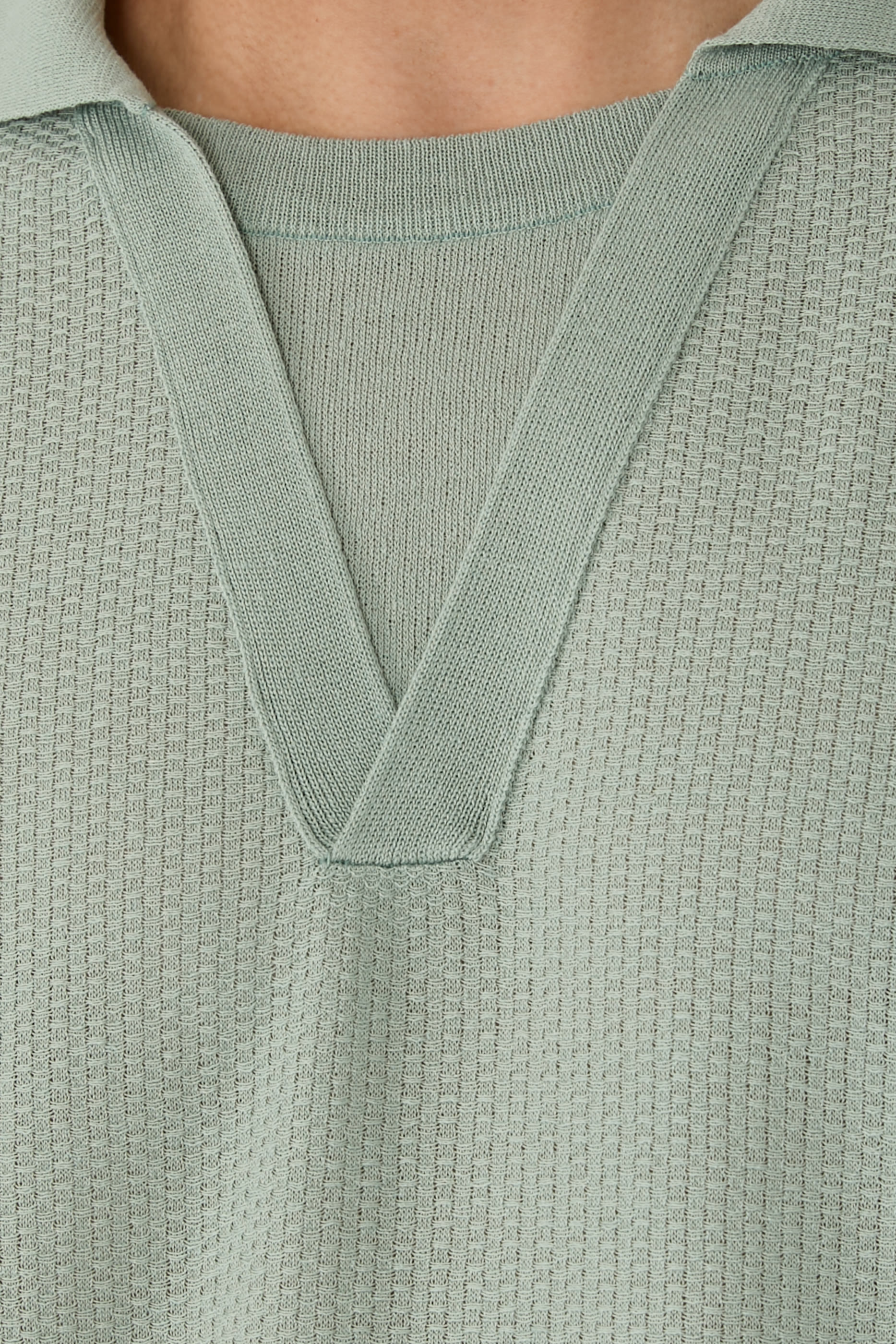 Layered Neck Knit Polo