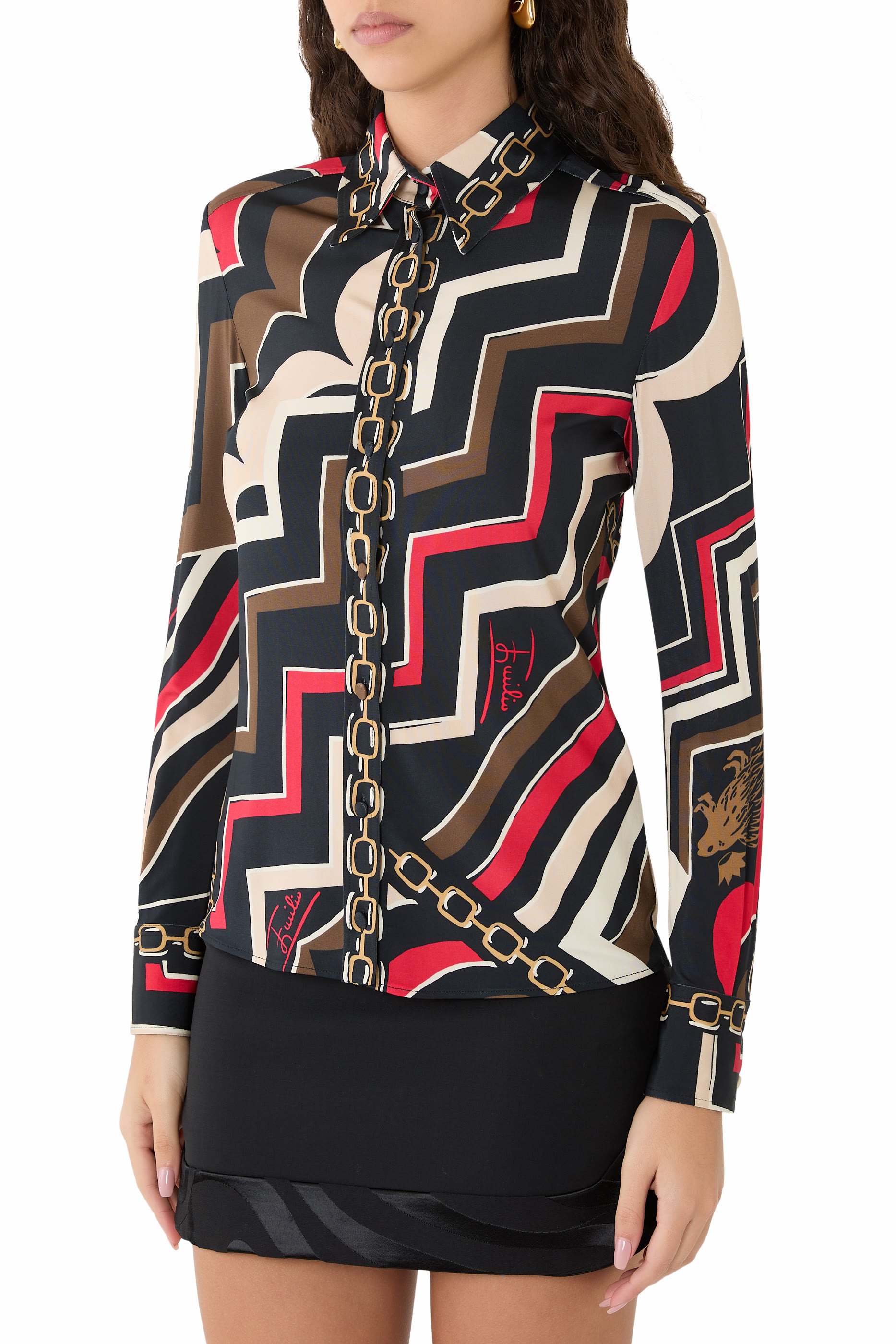 Printed Satin Jersey Shirt