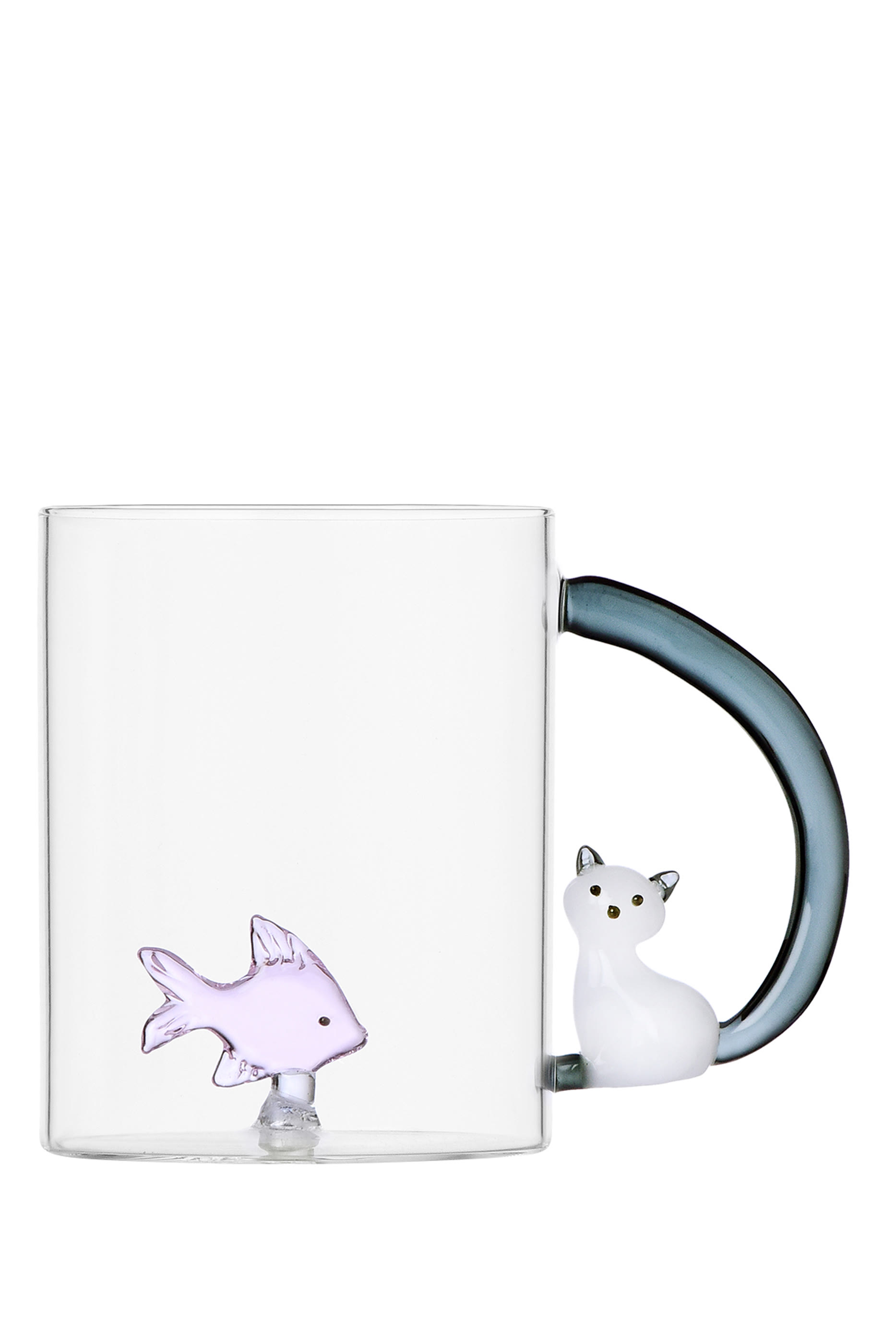 Tabby Cat Mug Fish & Cat