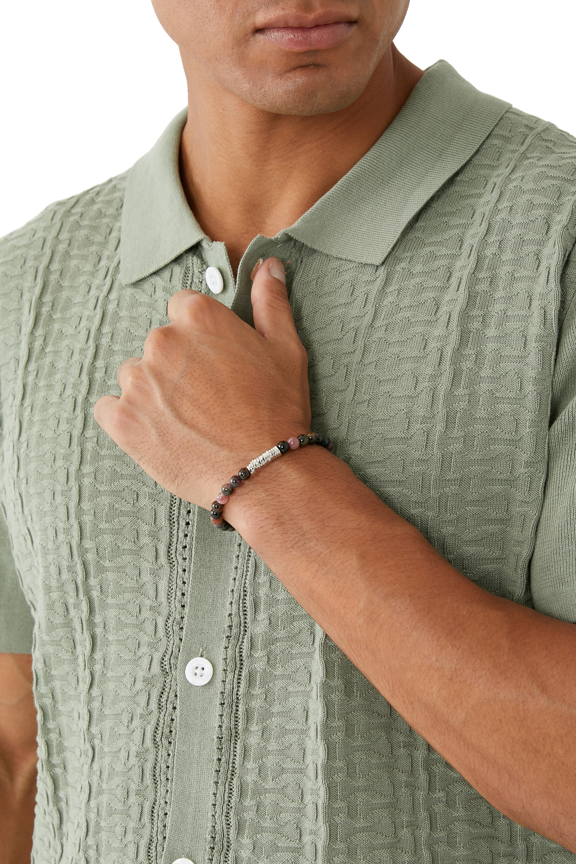 Beaded Silver Bracelet