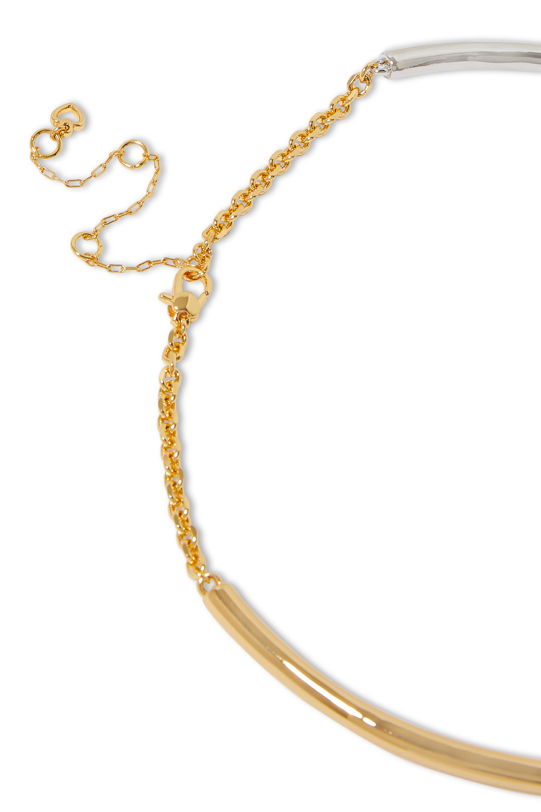 Interlock Choker, Plated Metal & Cubic Zirconia