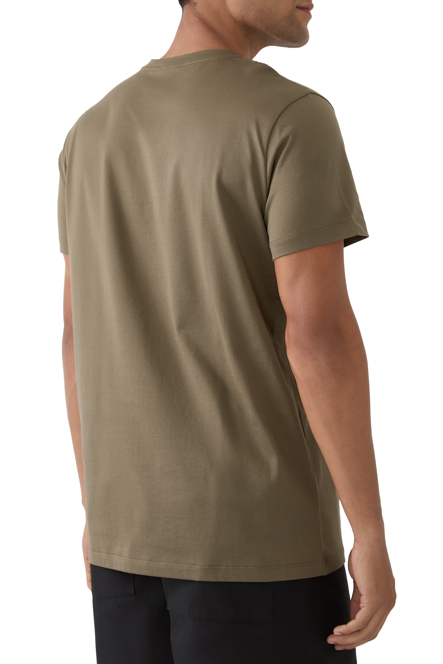 Double Logo Patch Cotton T-Shirt