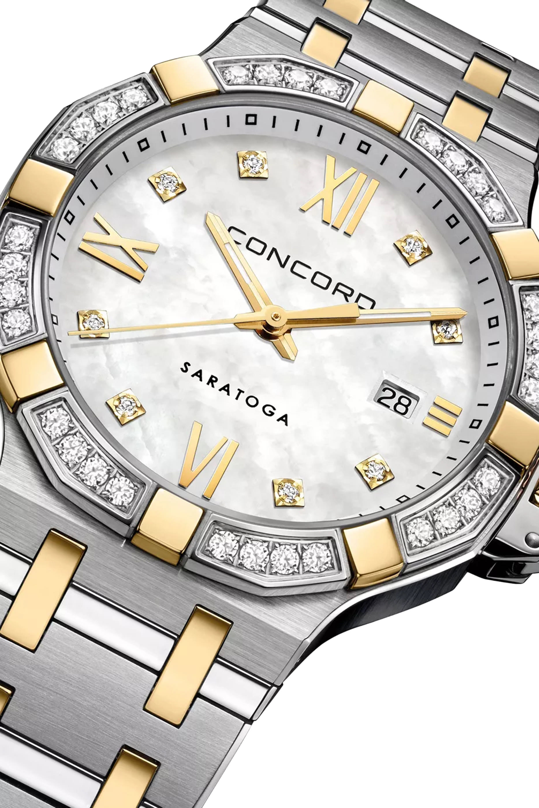 Saratoga Diamond Watch, Stainless Steel, 18k Rose Gold & Sapphire Crystal, Diamonds