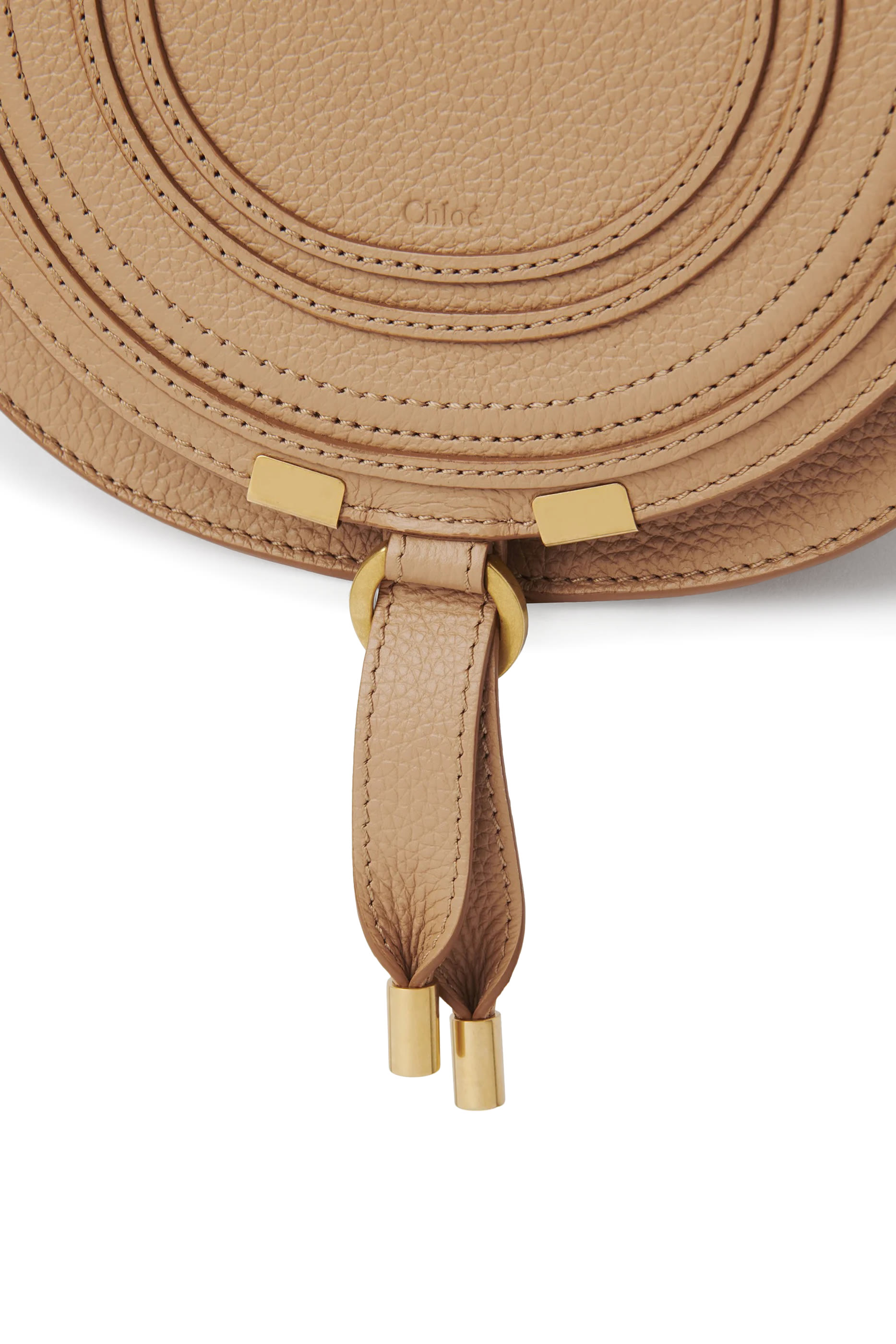 Grained Leather Small Marcie Saddle Bag