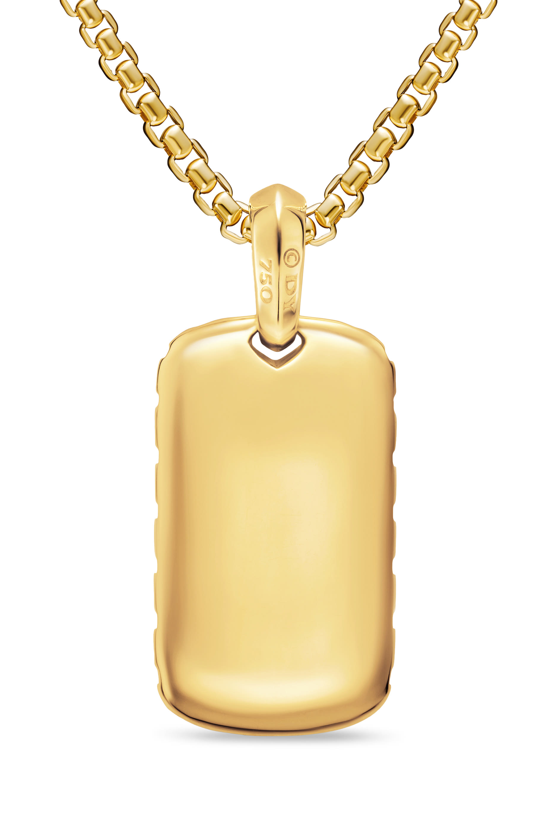 Chevron Tag, 18k Yellow Gold & Onyx