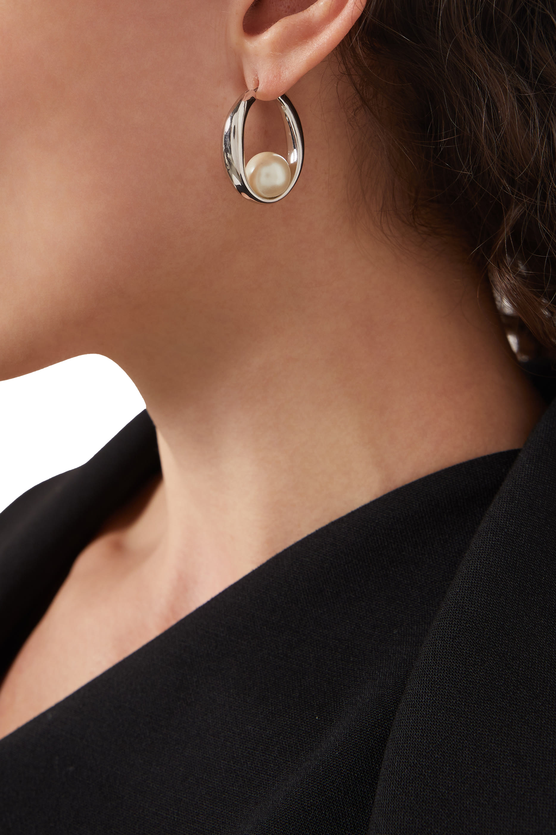 Harmony Hoops Earrings, Titanium & Glass