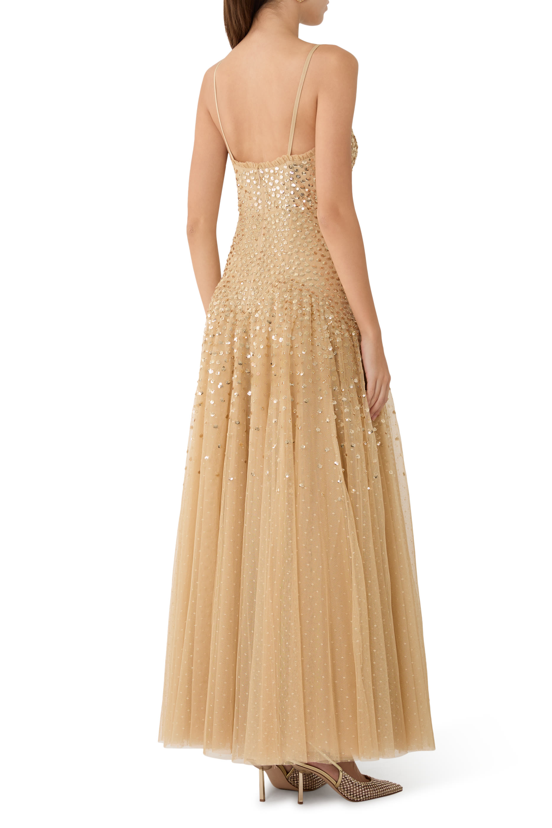 Sequin Cascade Cami Gown