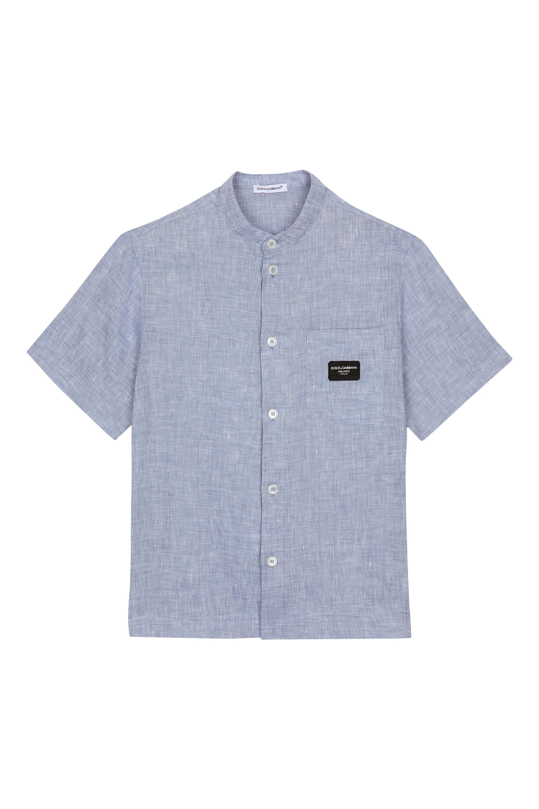 Kids Linen Shirt With Logo Tag 