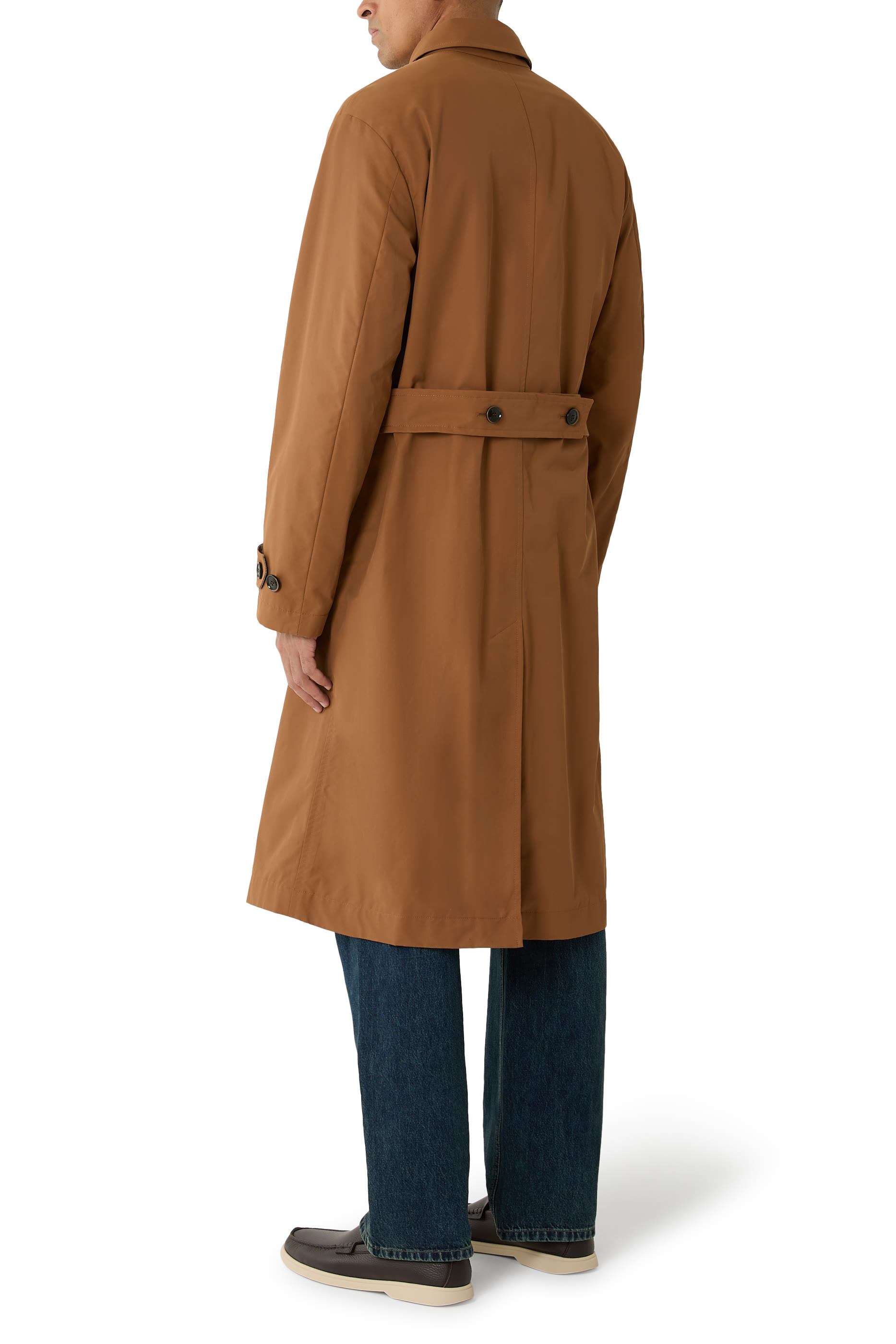 Water-Repellent Coat in Cotton-Blend Twill