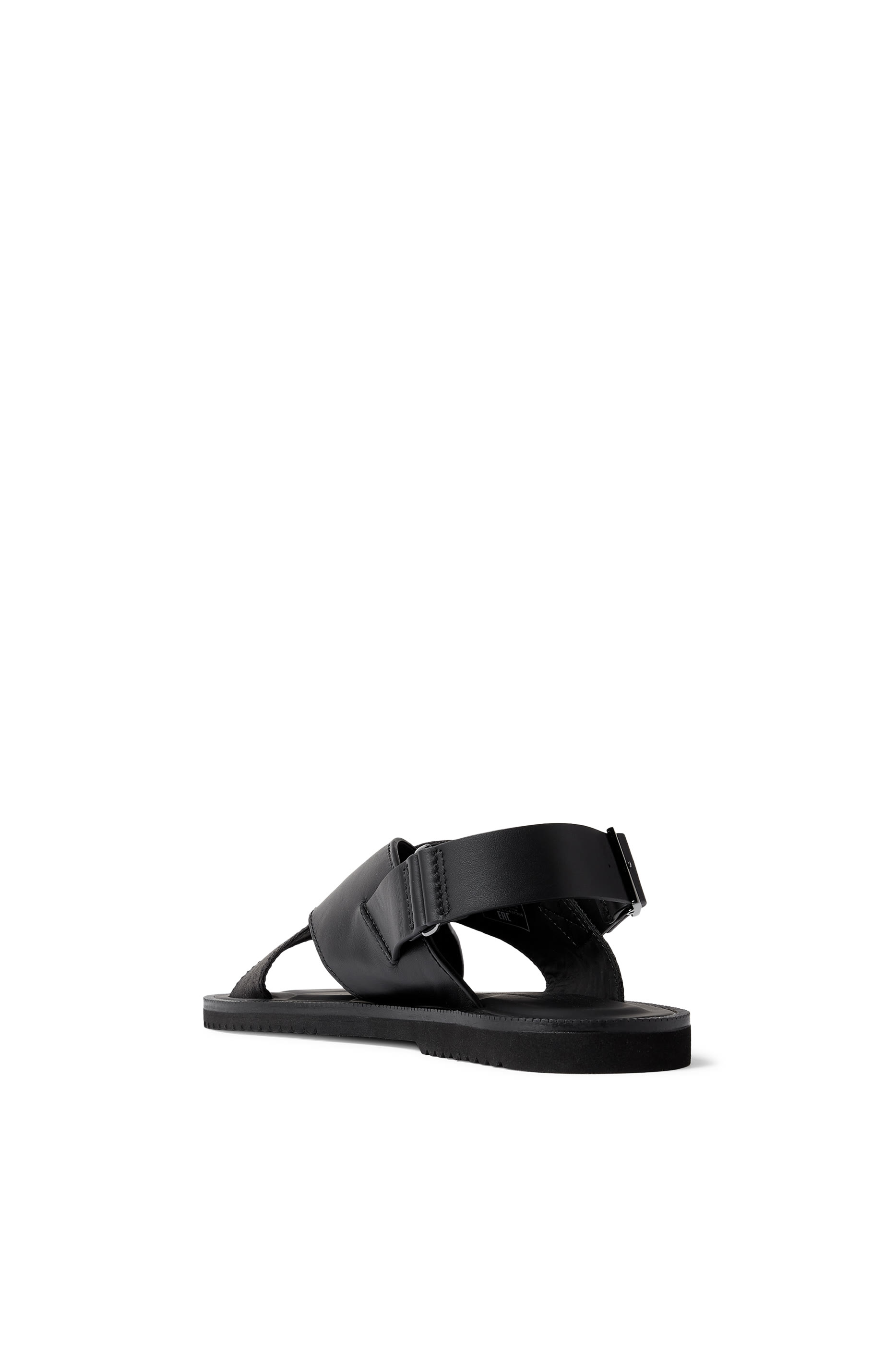 Cross-Strap Leather and Jacquard Fabric Sandals 