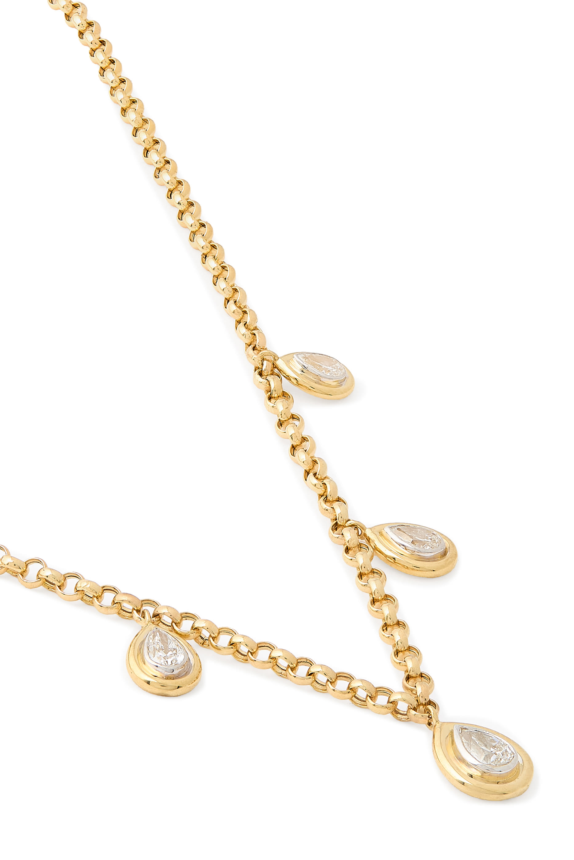 Drop Necklace, 18K Yellow Gold & Diamonds