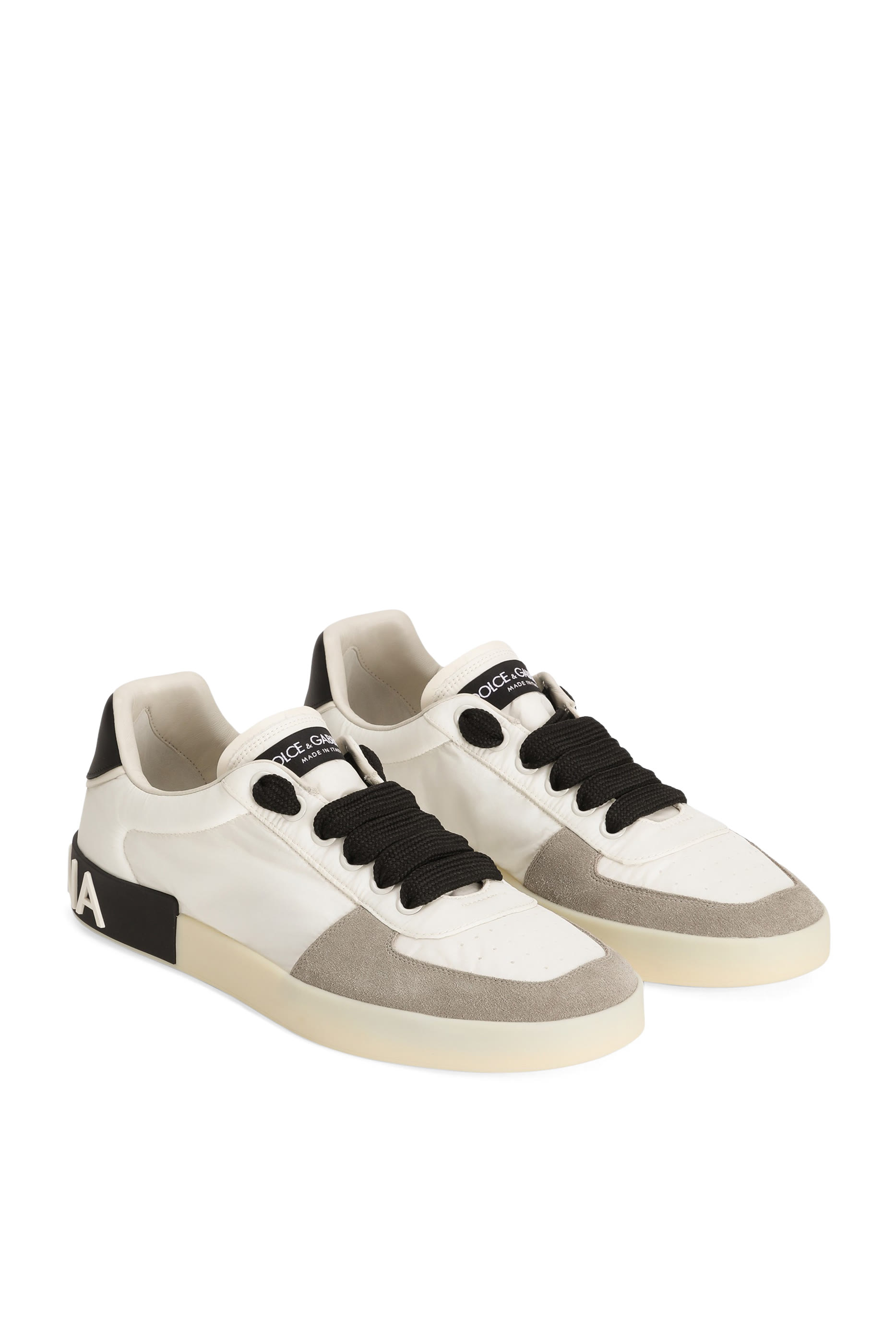 Calfskin Nappa and Nylon Portofino Sneakers