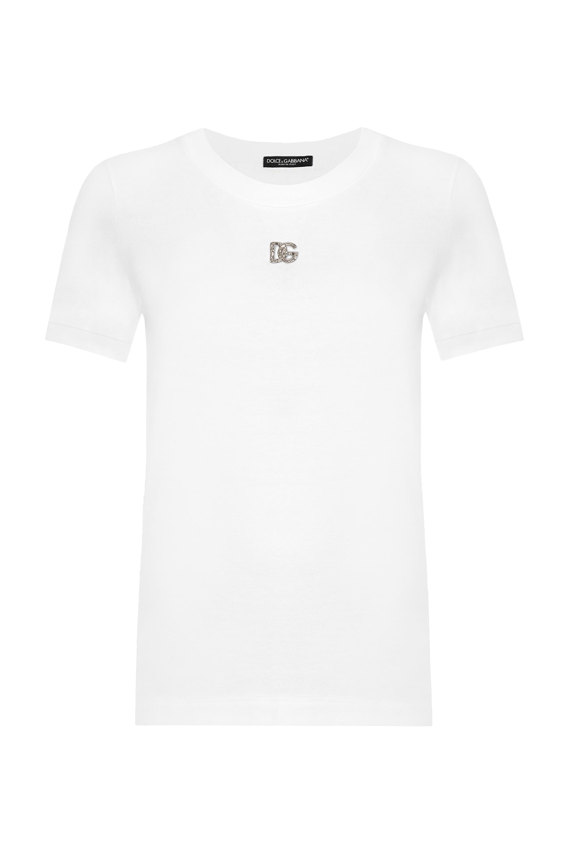 Cotton T-shirt with Crystal DG logo