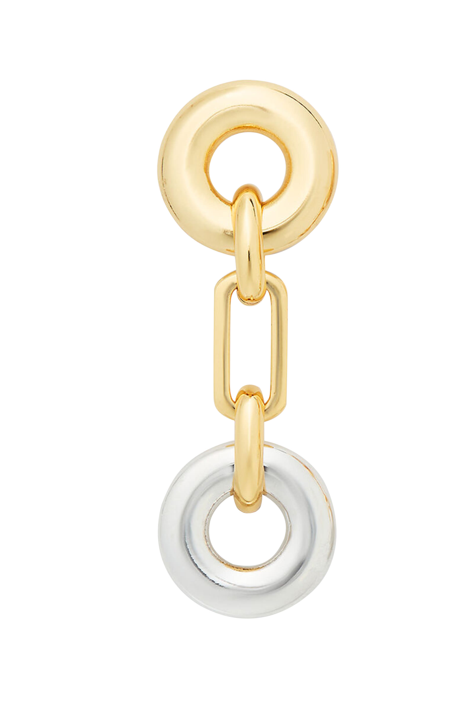 Interlock Linear Earrings, Plated Metal & Cubic Zirconia, Titanium Posts