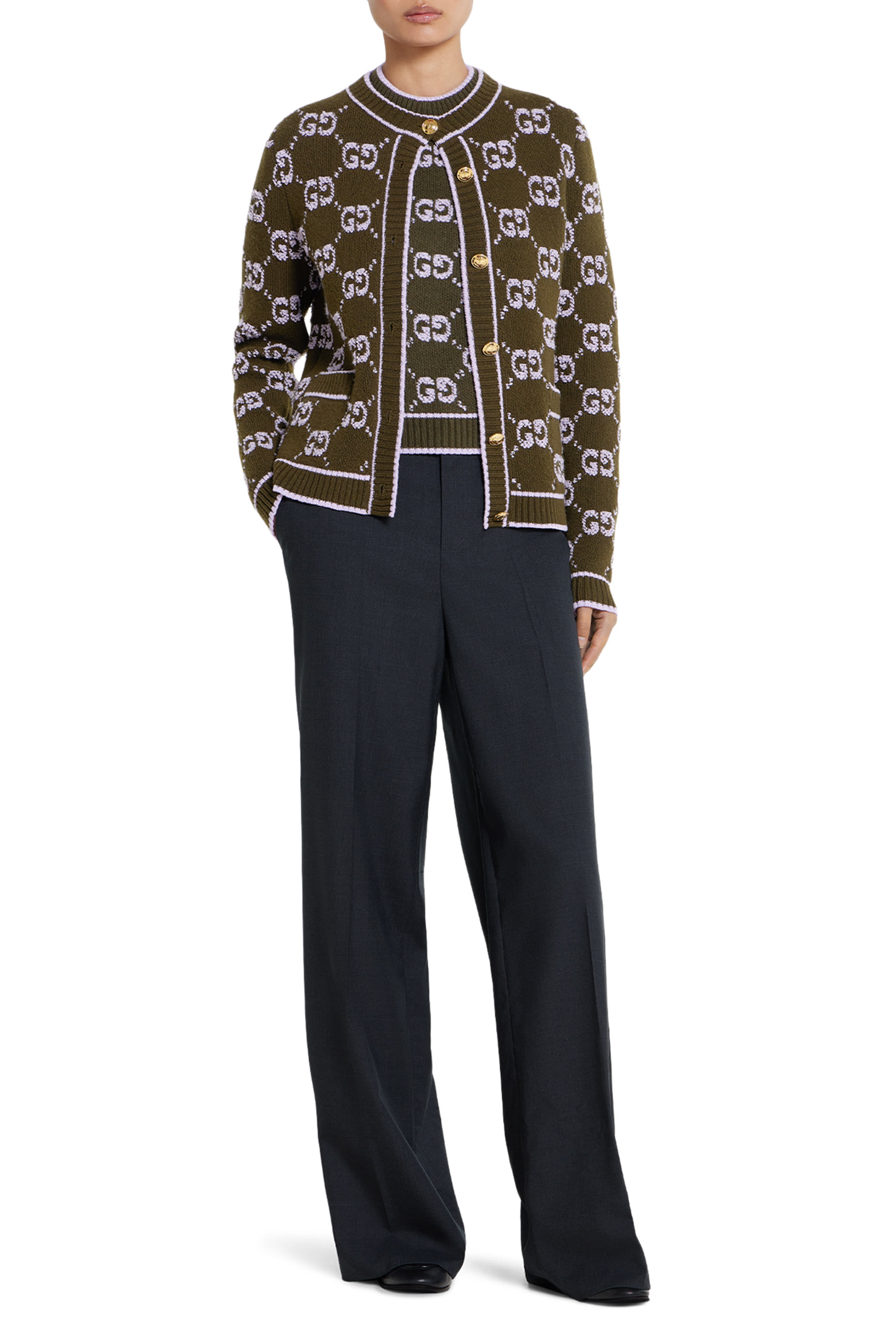  GG Wool Boucl&eacute; Jacquard Top 