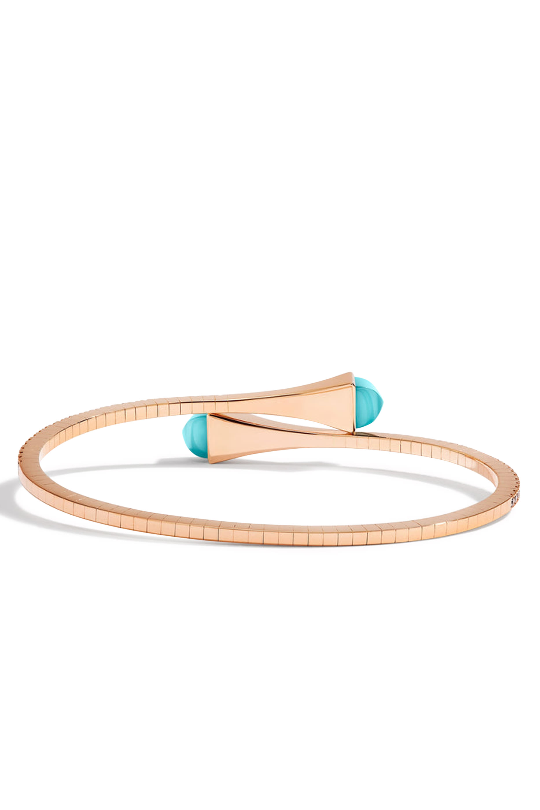 Cleo  Midi Bangle, 18k Rose Gold with Blue Chalcedony & Diamonds