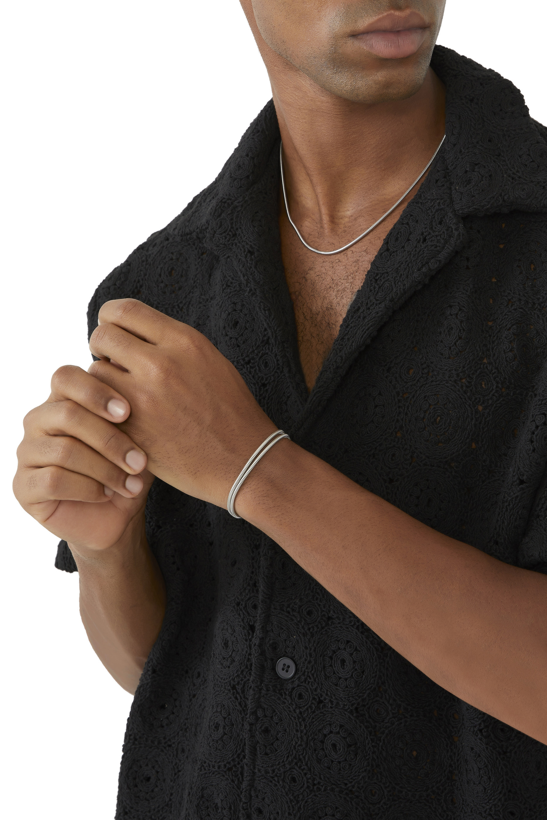 Double Wrap Snake Chain Bracelet, Sterling Silver