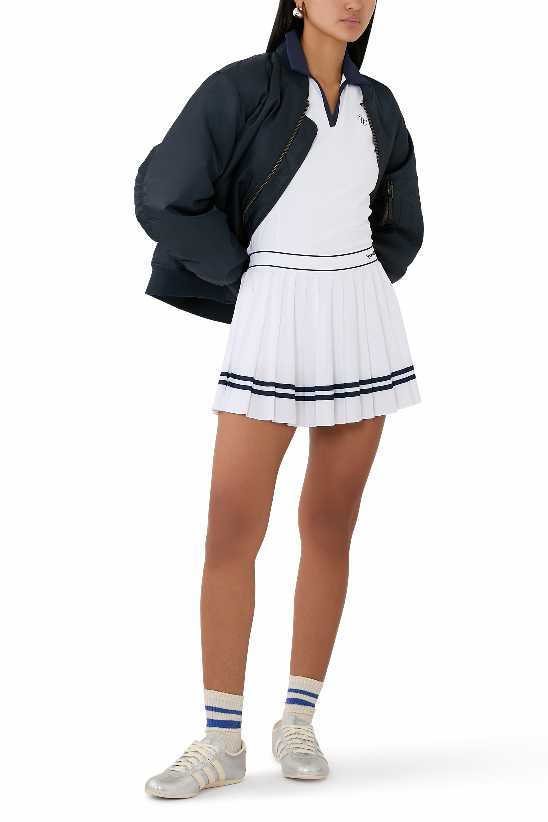 Serif Logo Pleated Skirt