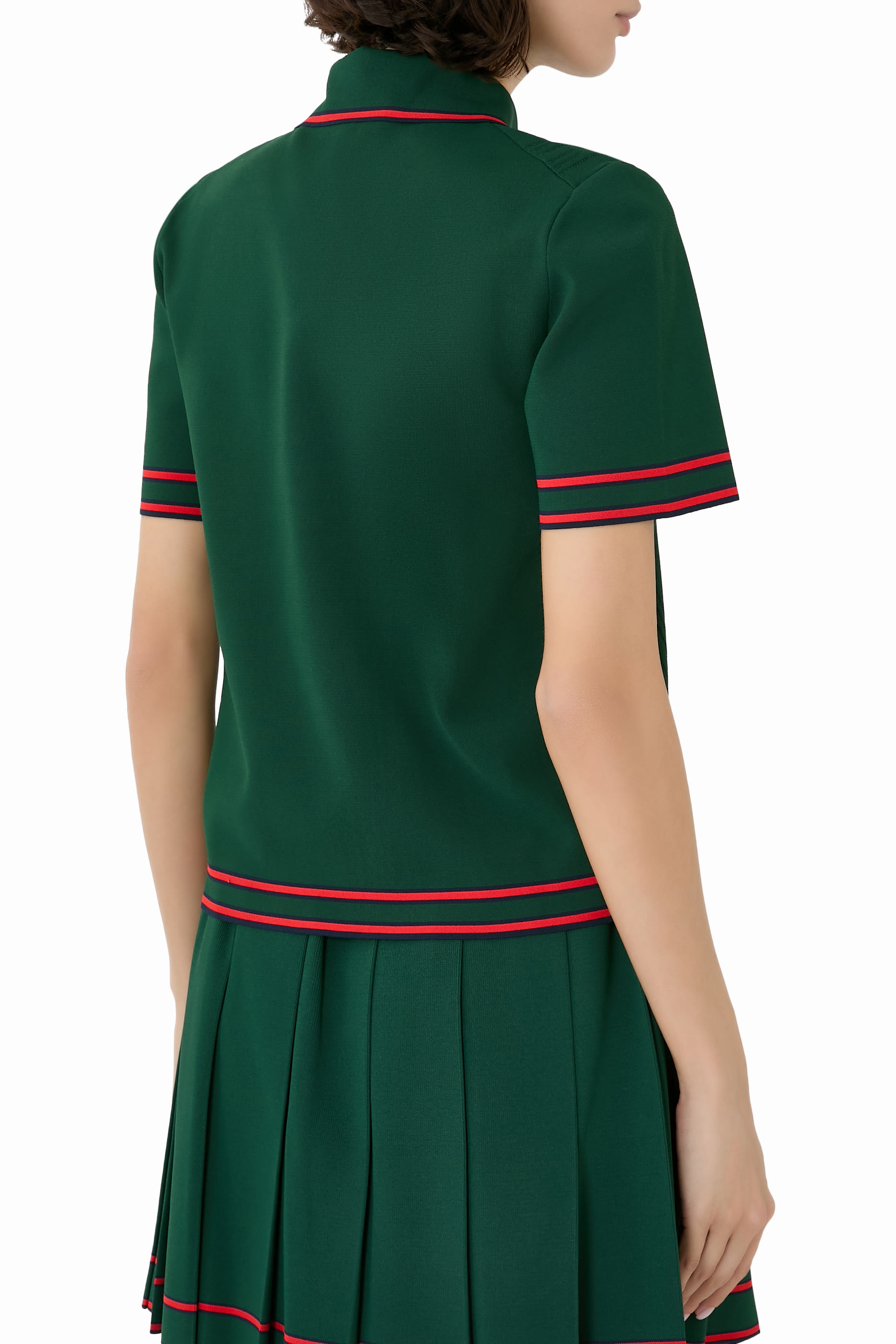 Polo Shirt with Striped Trim