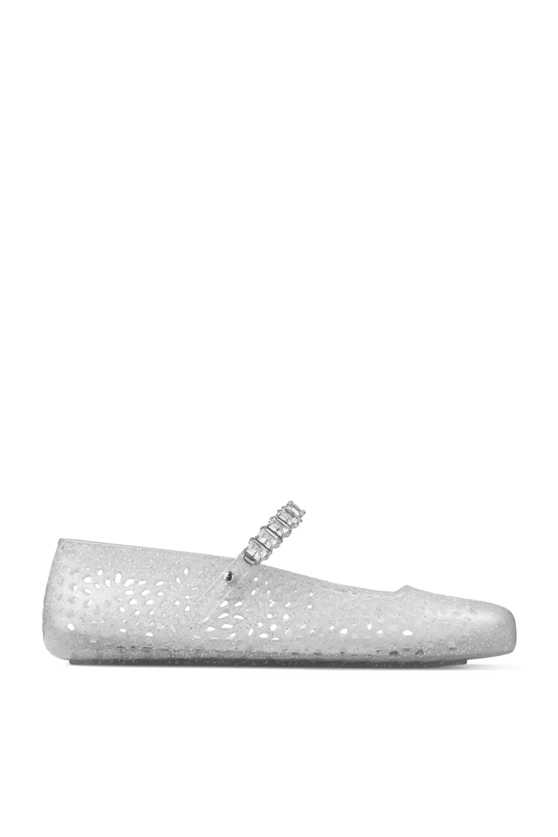 Jelly Ballerina Flats with Crystal Embellishment