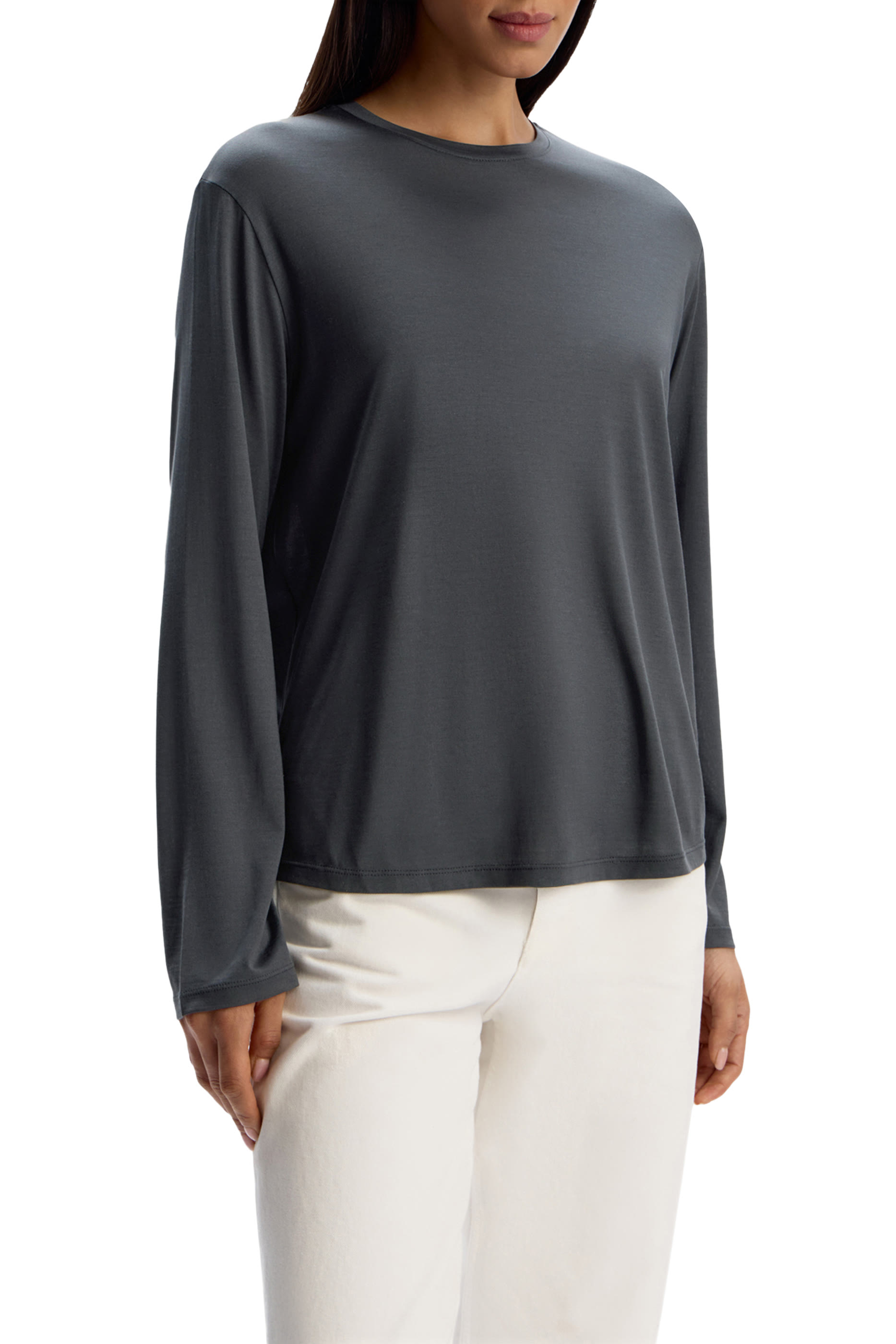Silk Jersey Long-Sleeve Top