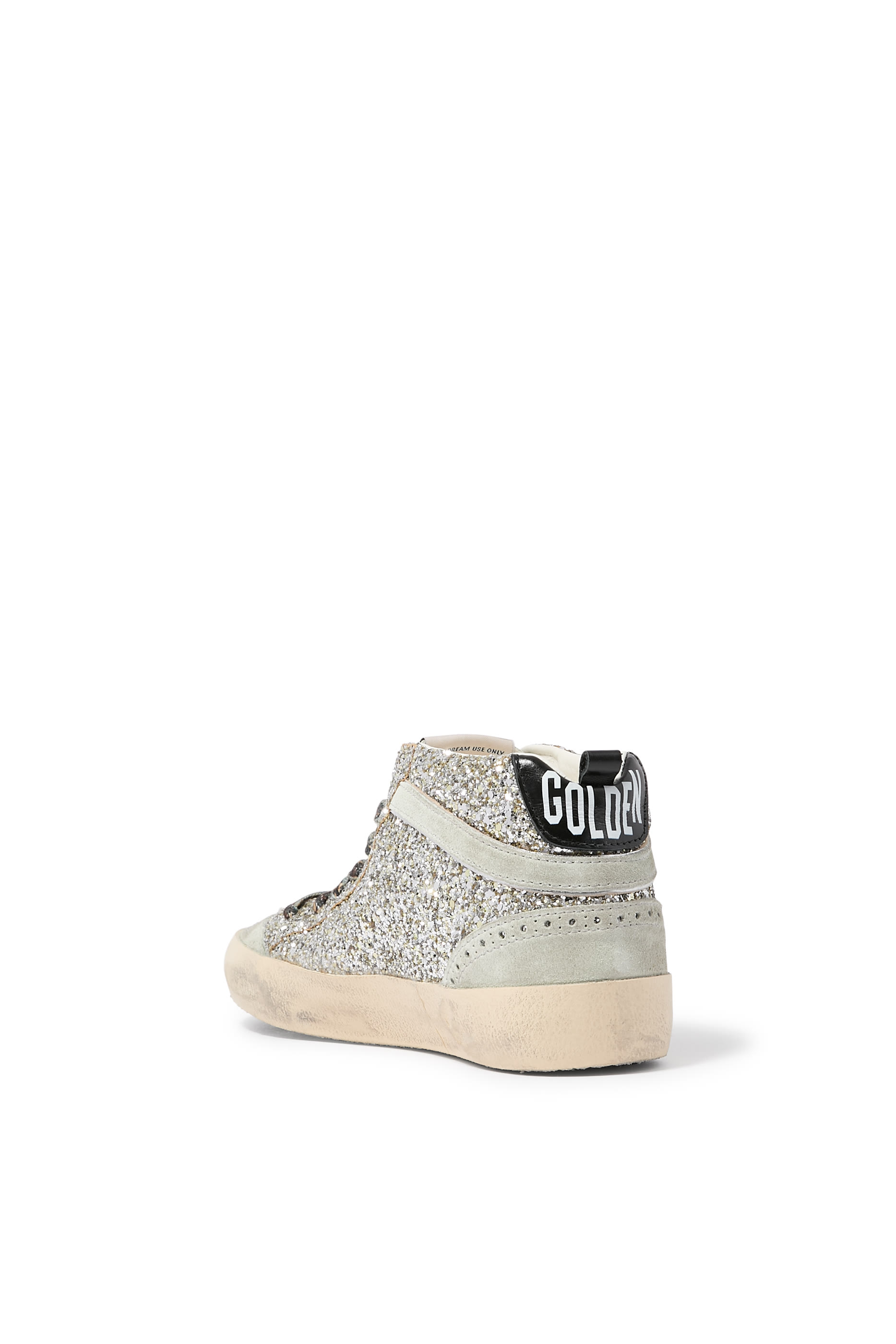 Mid Star Sneakers in Silver Glitter with Silver Star
