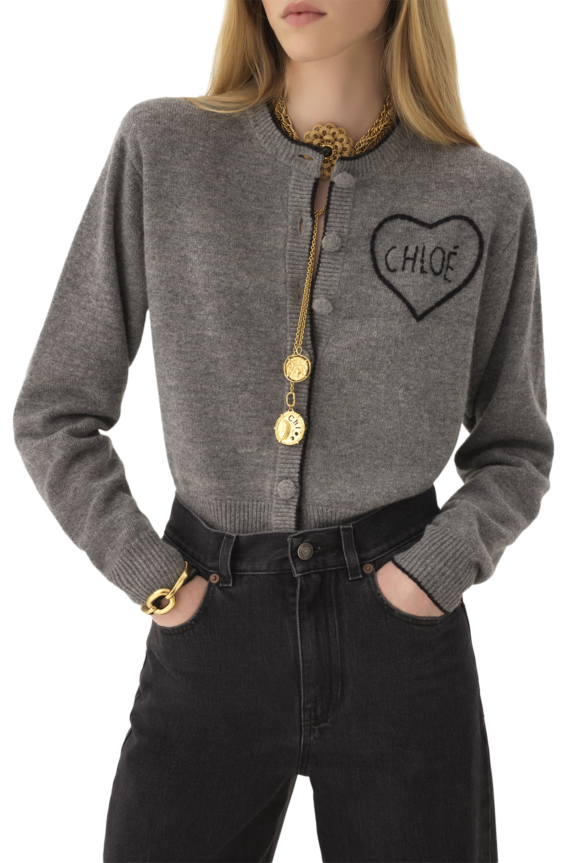  Fitted Logo Cardigan
