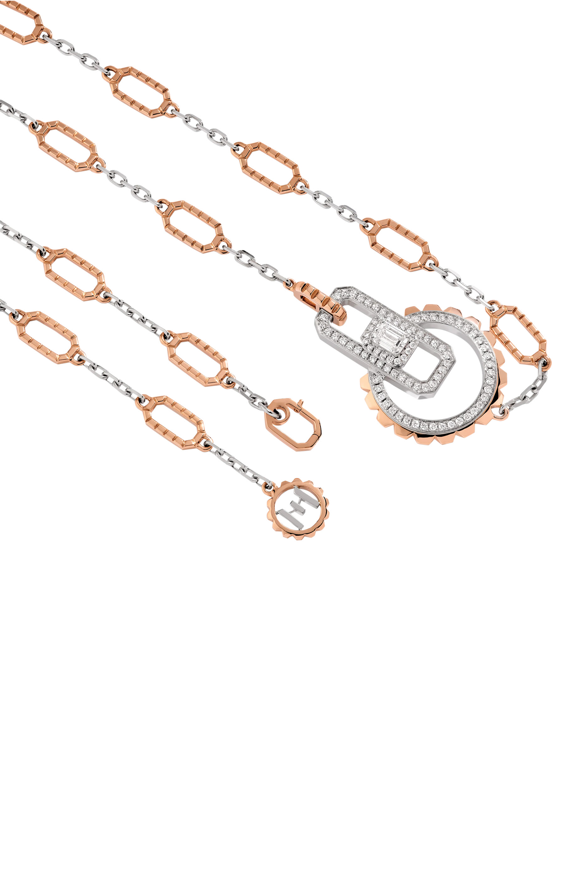 Empire Two-Tone Collar Necklace, Diamond, 18k Pink & White Gold