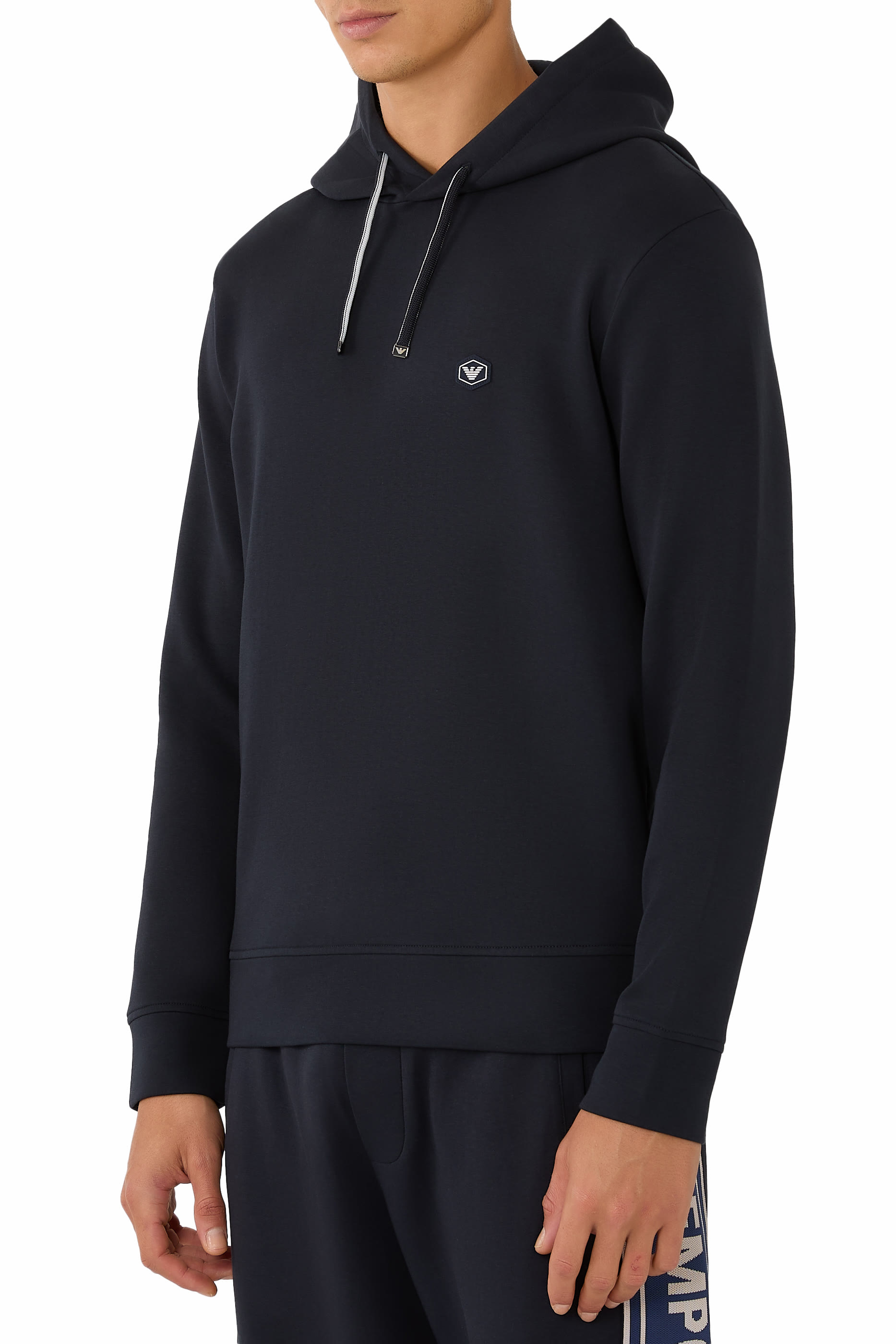 Hooded Sweatshirt with Micro Logo Patch