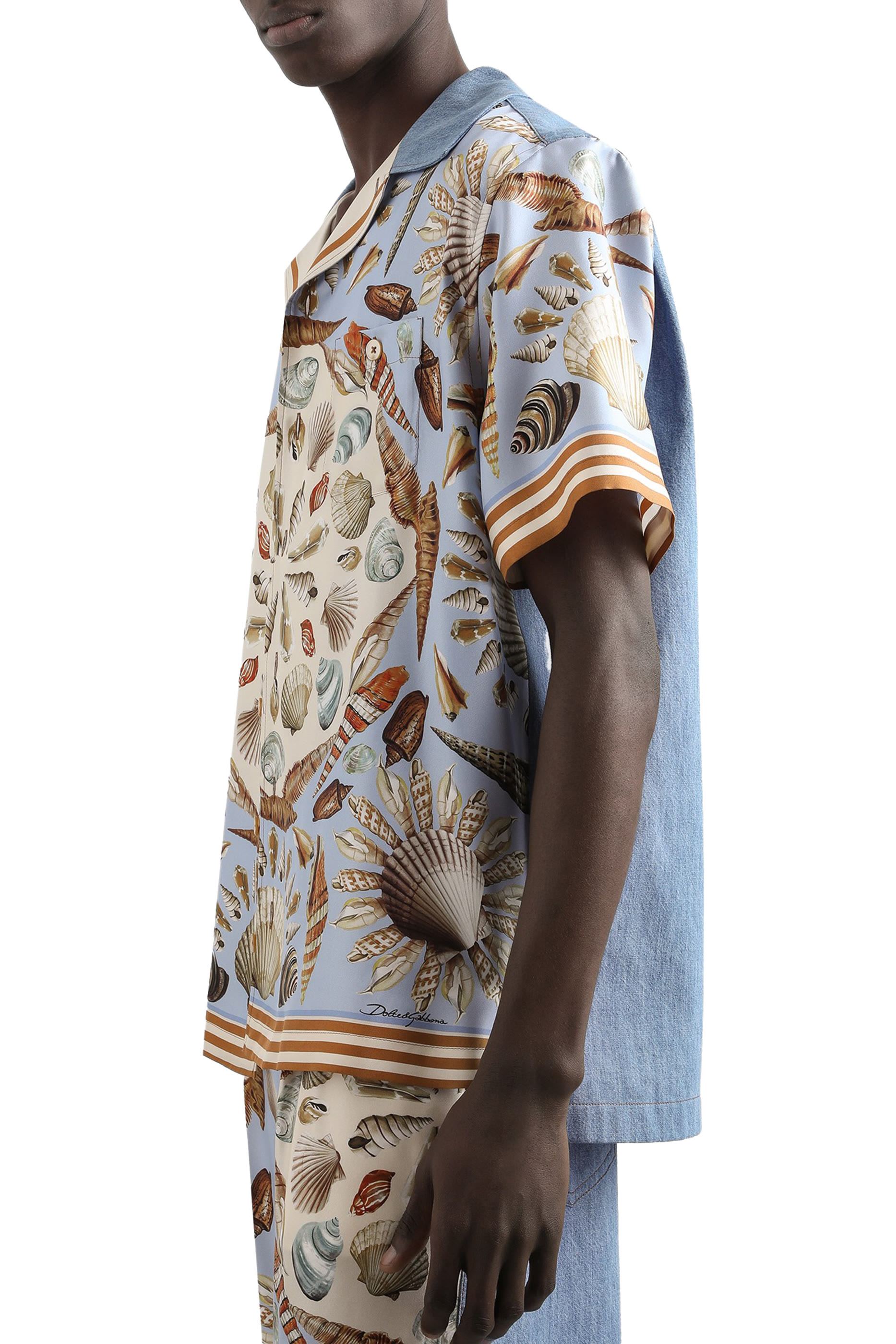 Silk and Cotton Denim Shirt