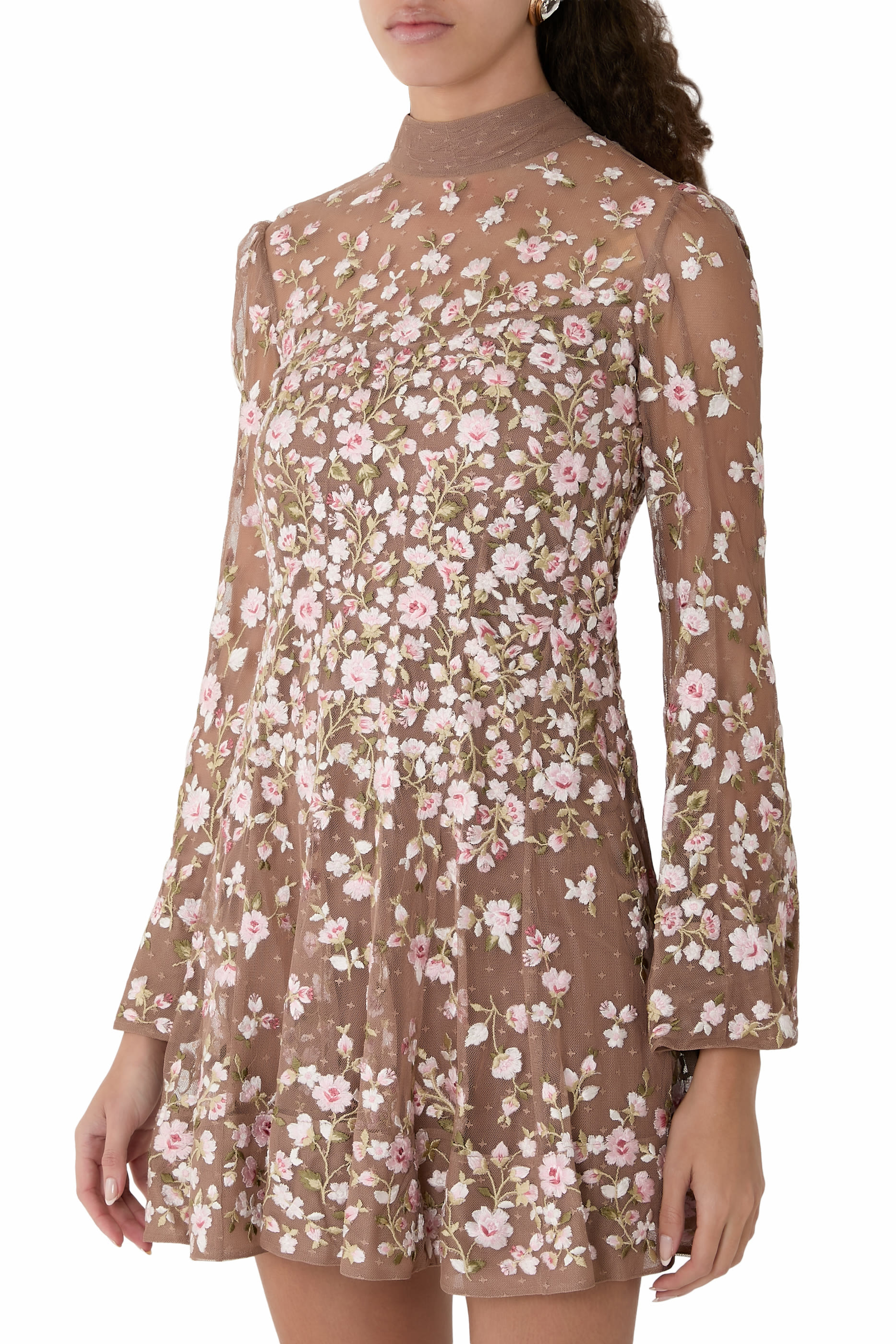 Sylvia Rose Long Sleeve Micro Mini Dress 