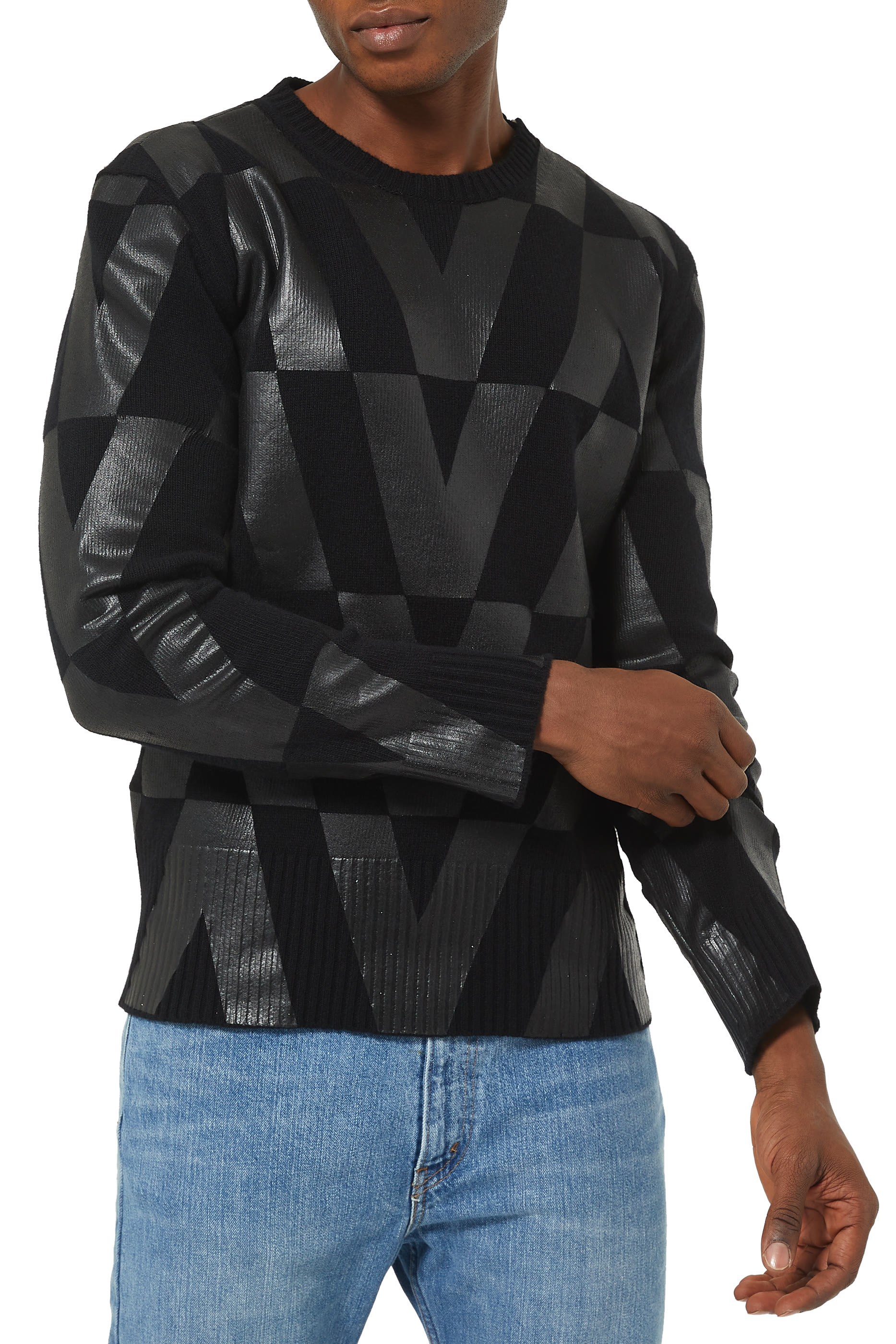 Macro Optical Valentino Print Sweater