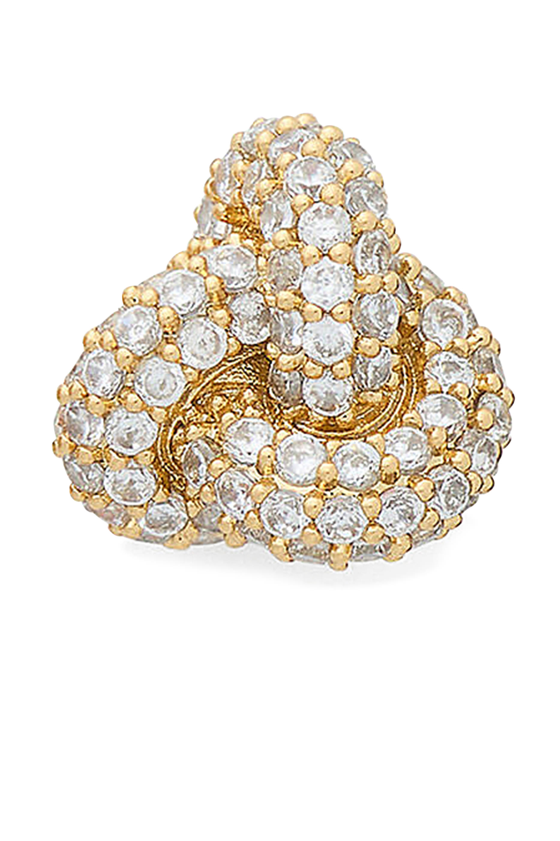 Double Knot Pave Studs, Plated Metal & Cubic Zirconia, Titanium Posts