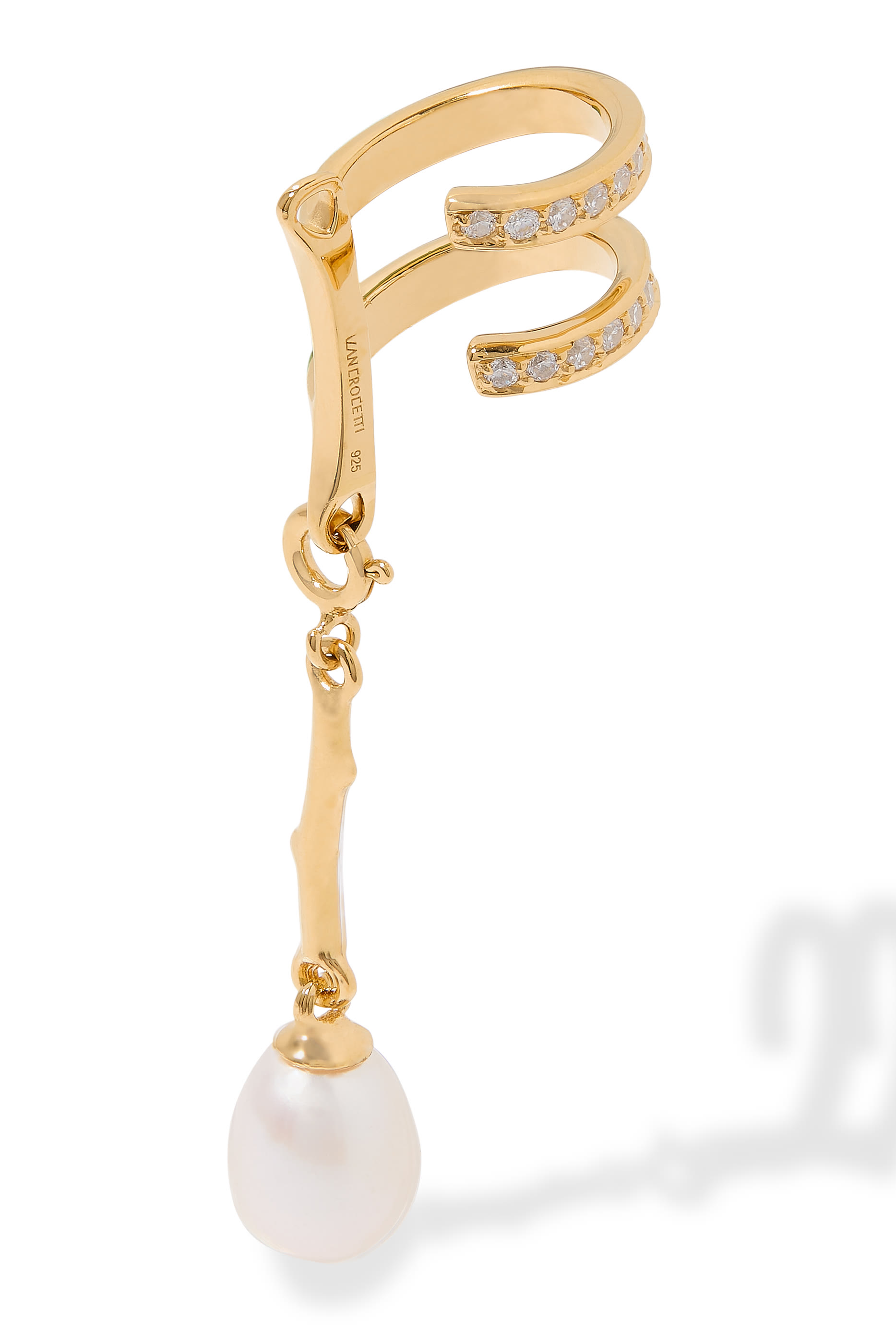 Encrusted Spiral Pear Drop Single Earcuff