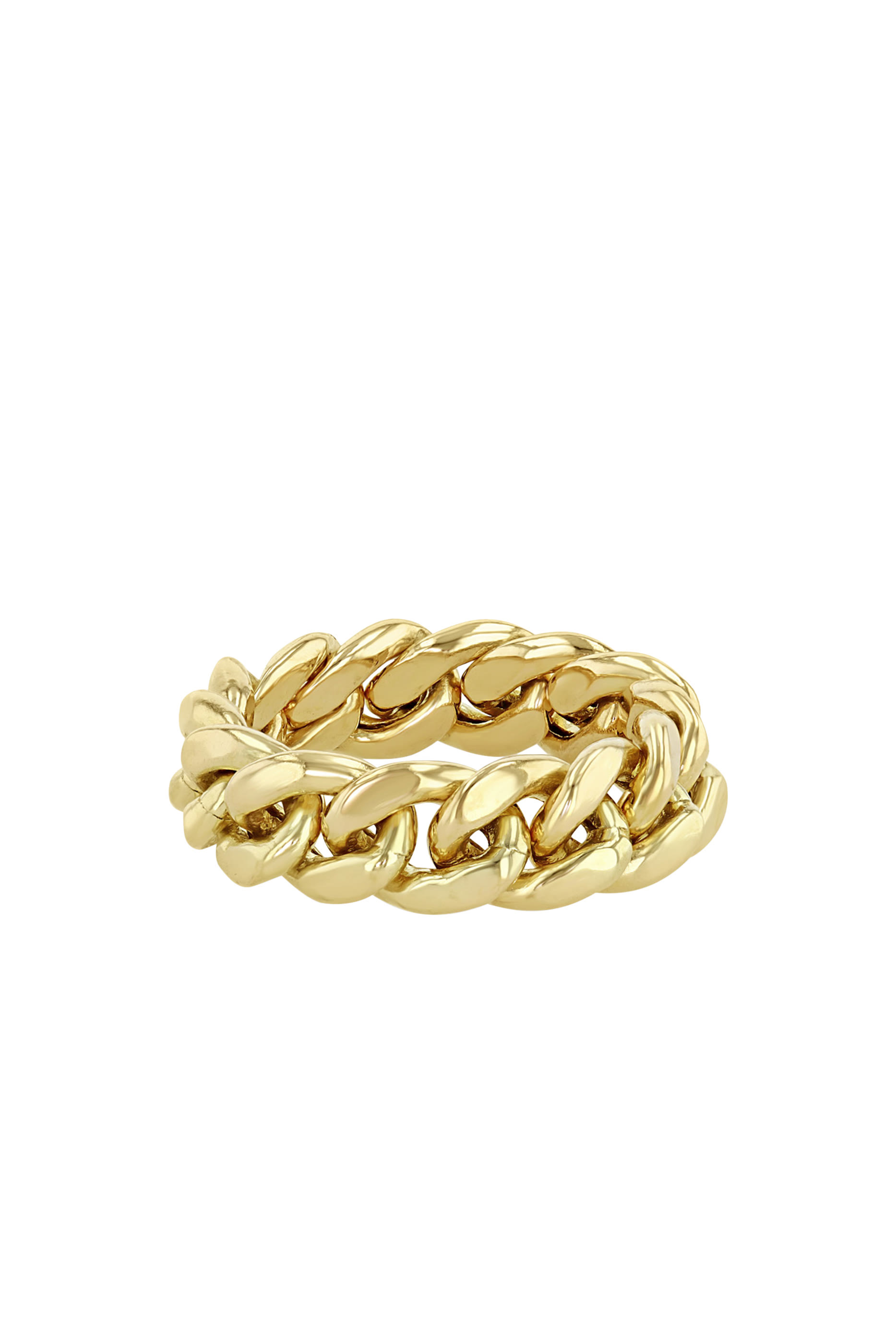  Large Curb Chain Ring, 14K Yellow Gold