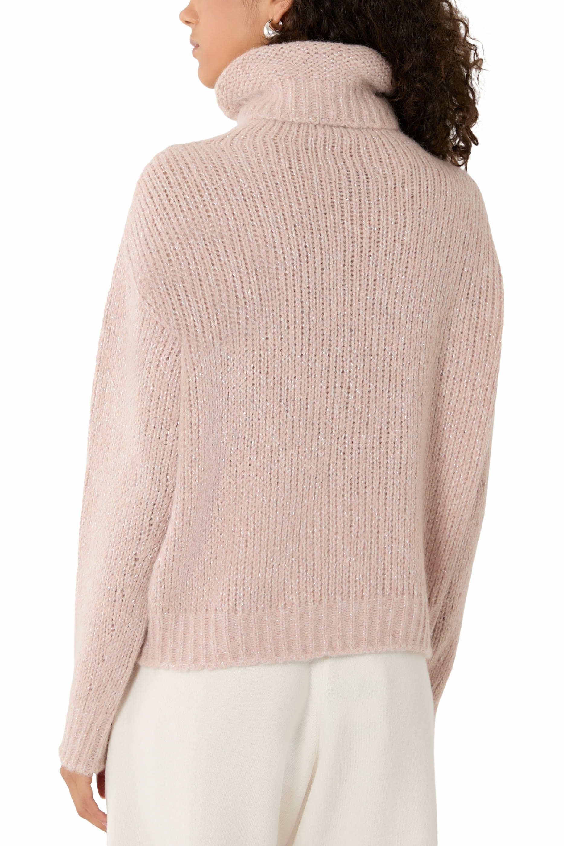 Cable-Knit T-Neck Sweater