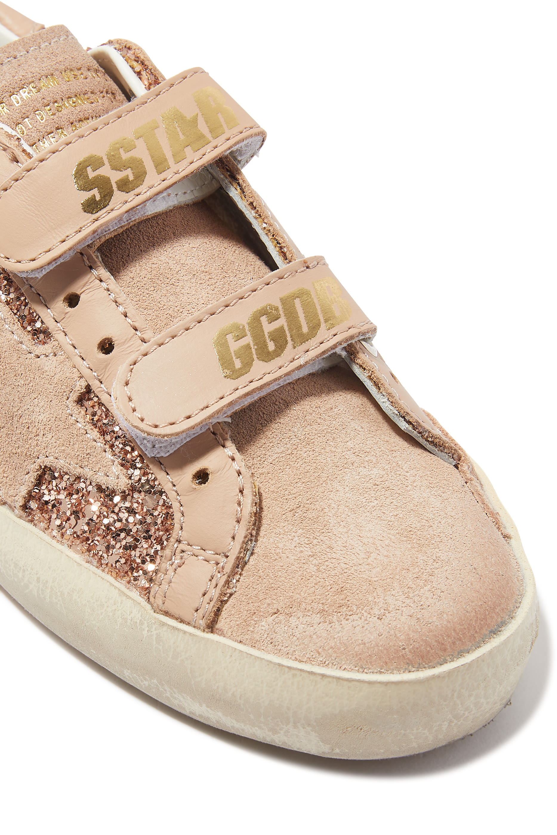 Kids Old School Suede & Glitter Sneakers