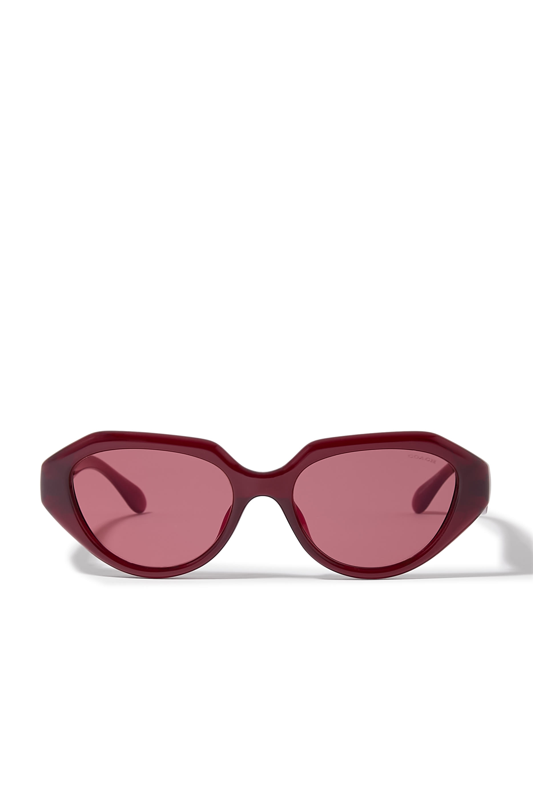 Irreg Frame Sculpted C Logo Temple Sunglasses