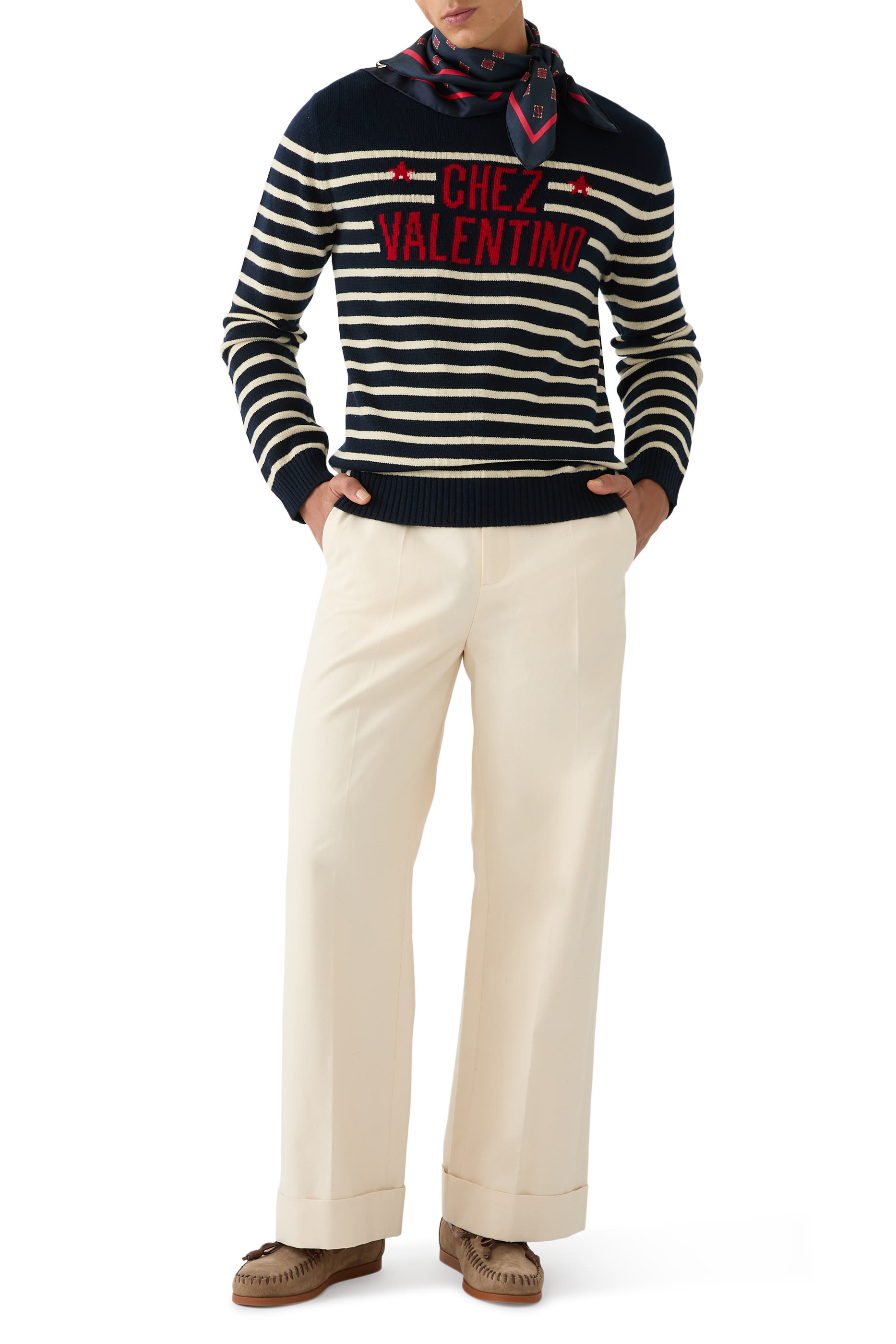 Cuffed Cotton Canvas Pants