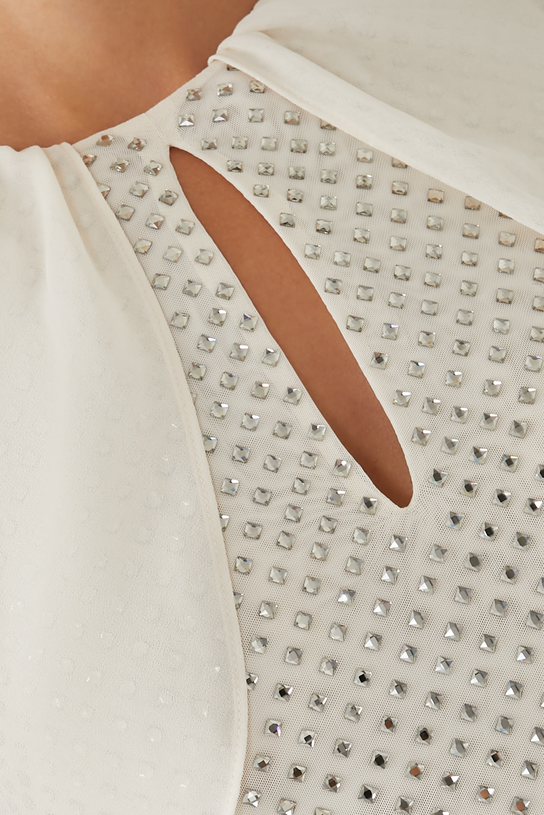 Rhinestone Cape Maxi Dress