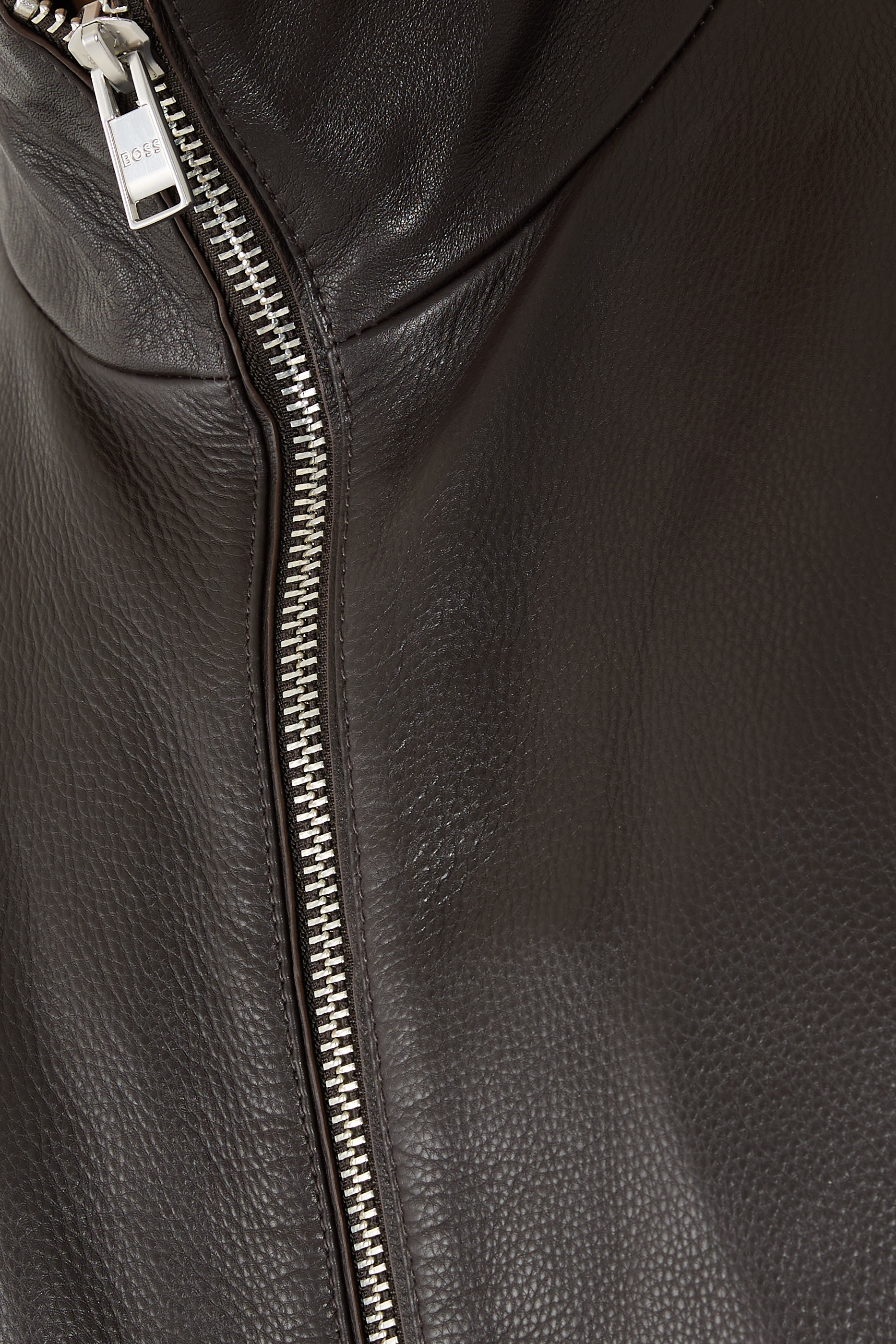 Nappa-Leather Jacket with Two-Way Zip