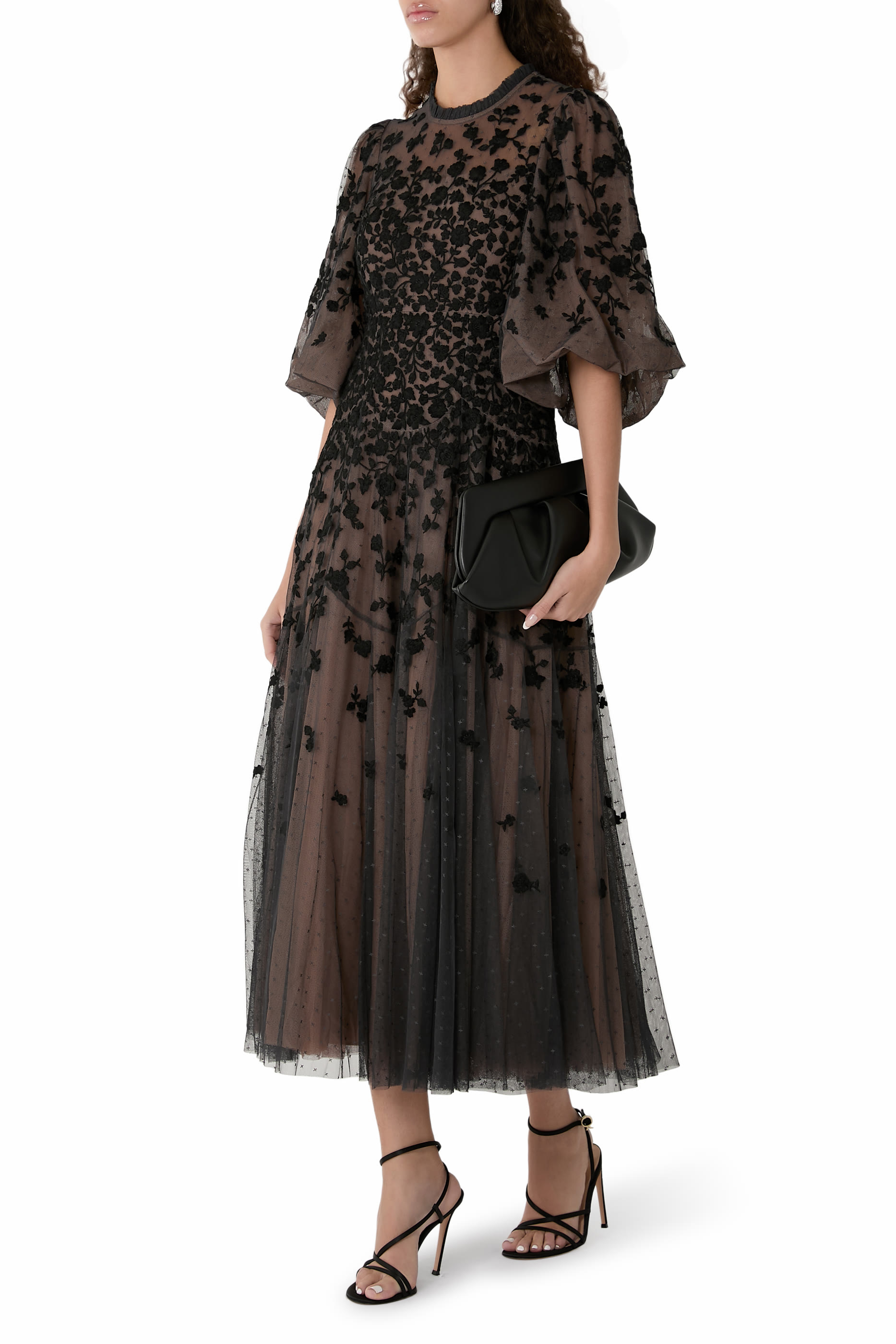 Sylvia Rose Round Neck Ankle Gown