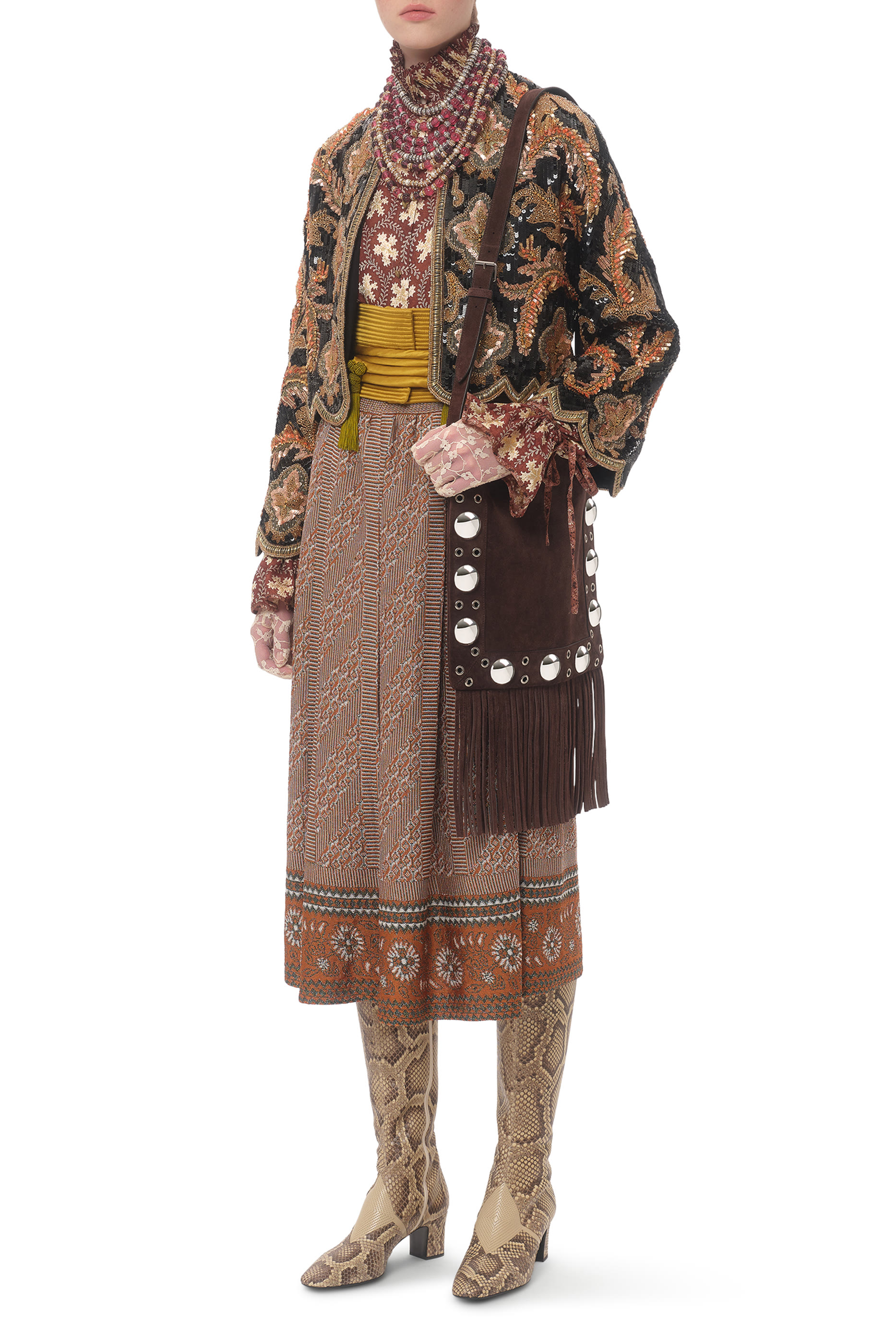 Nellc&ocirc;te Suede Shoulder Bag with Fringes