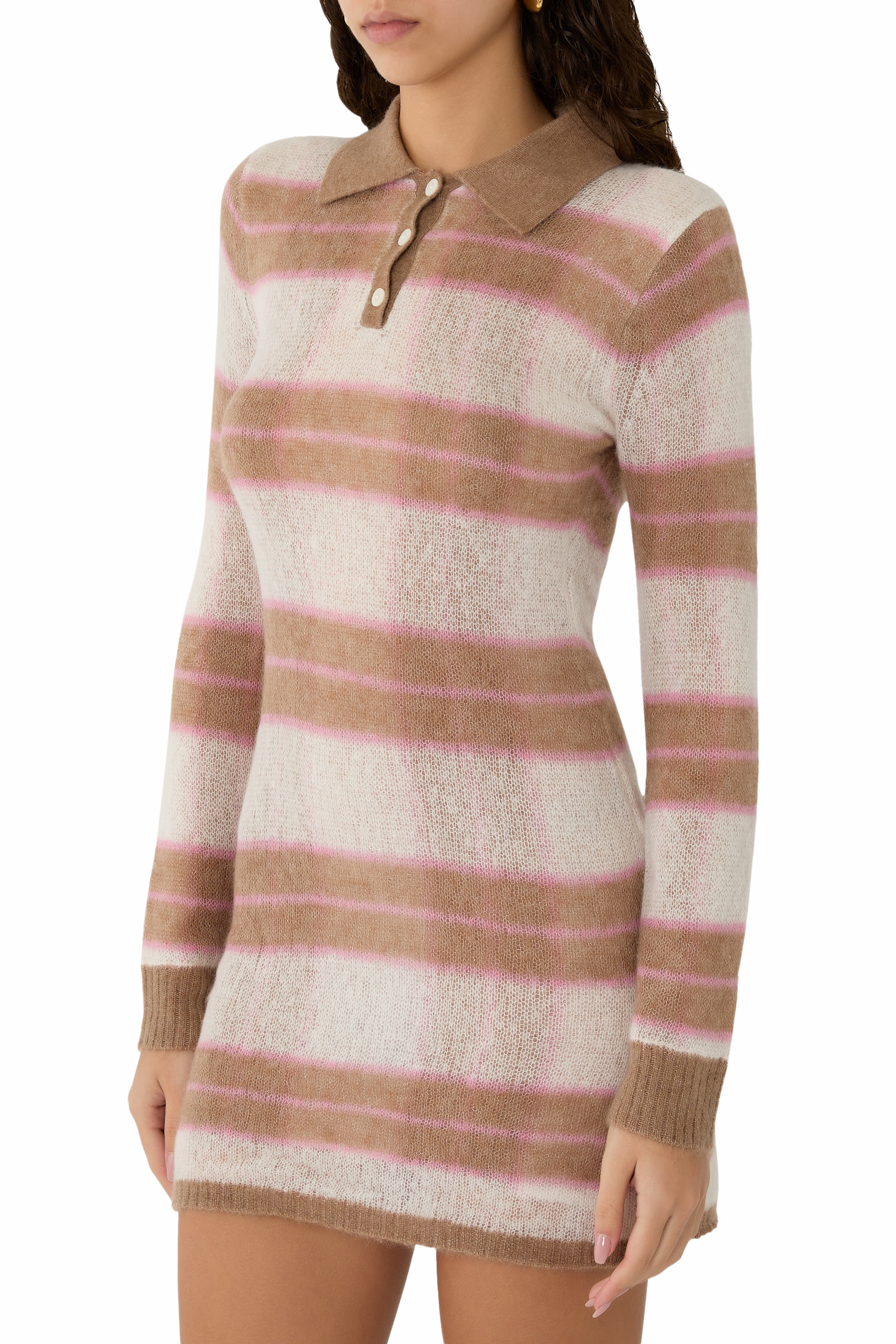 Shadow Plaid Polo Dress