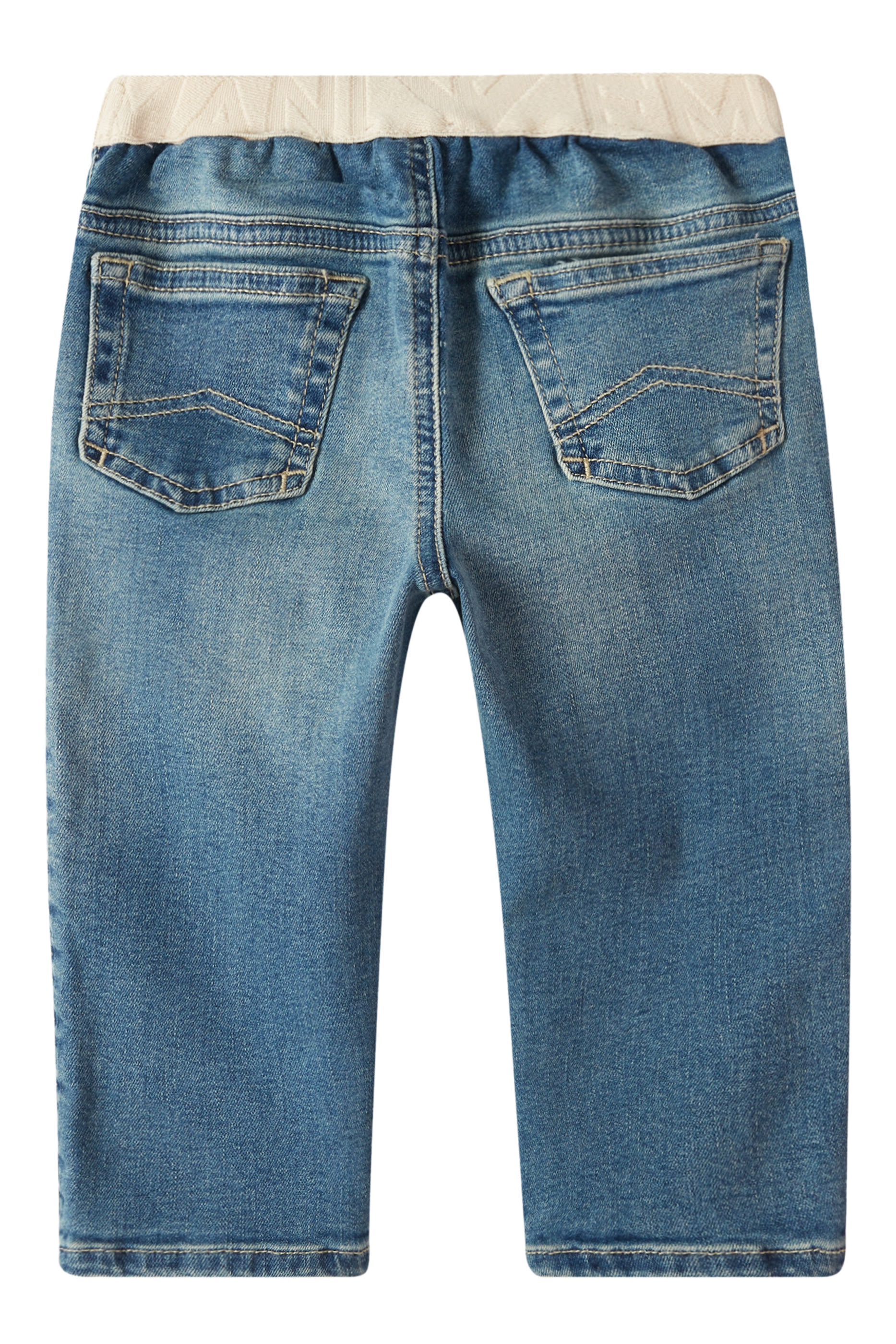 Kids Elasticated Logo Waistband Denim Jeans