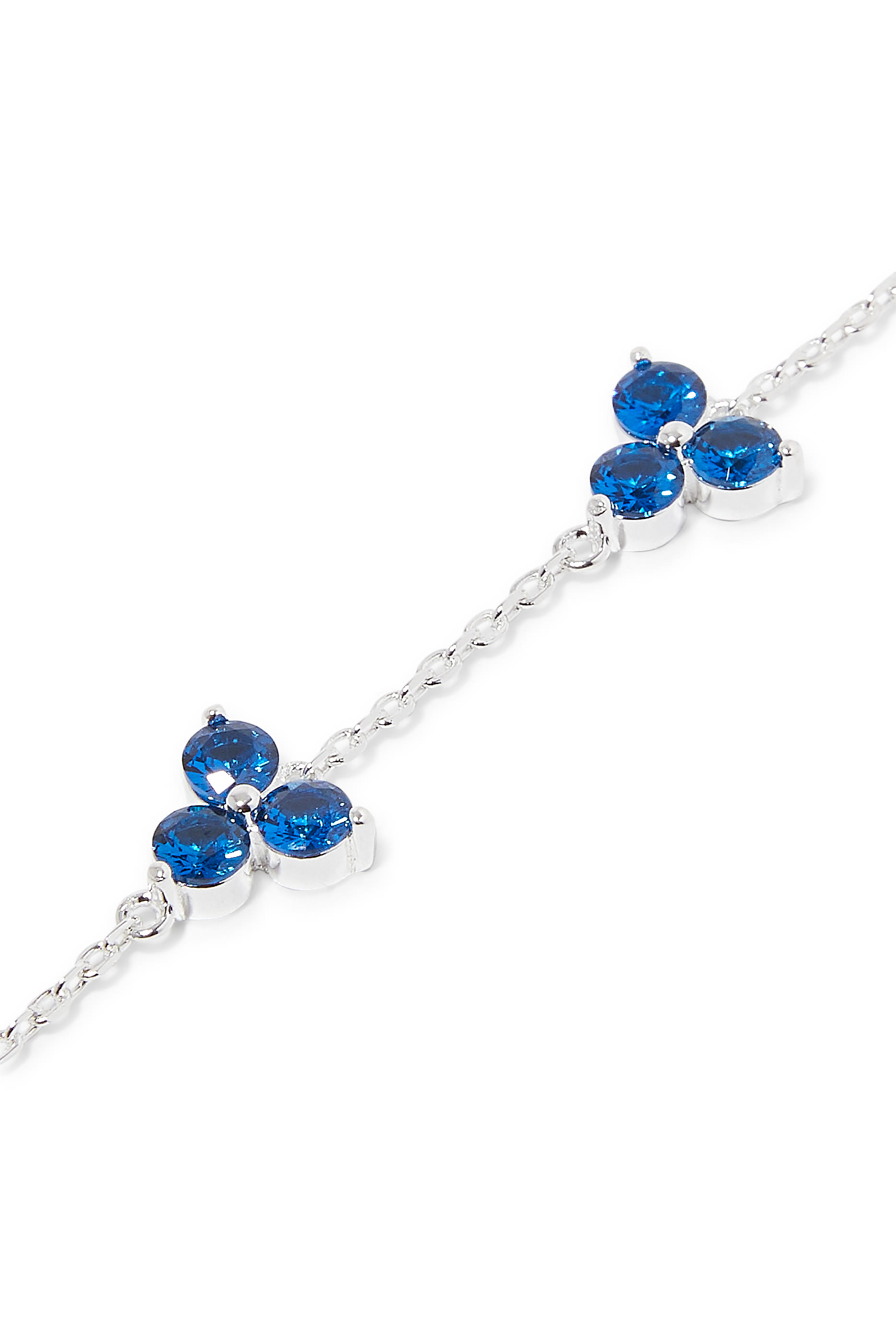 Como Link Bracelet, Sterling Silver & Sapphire Cubic Zirconia