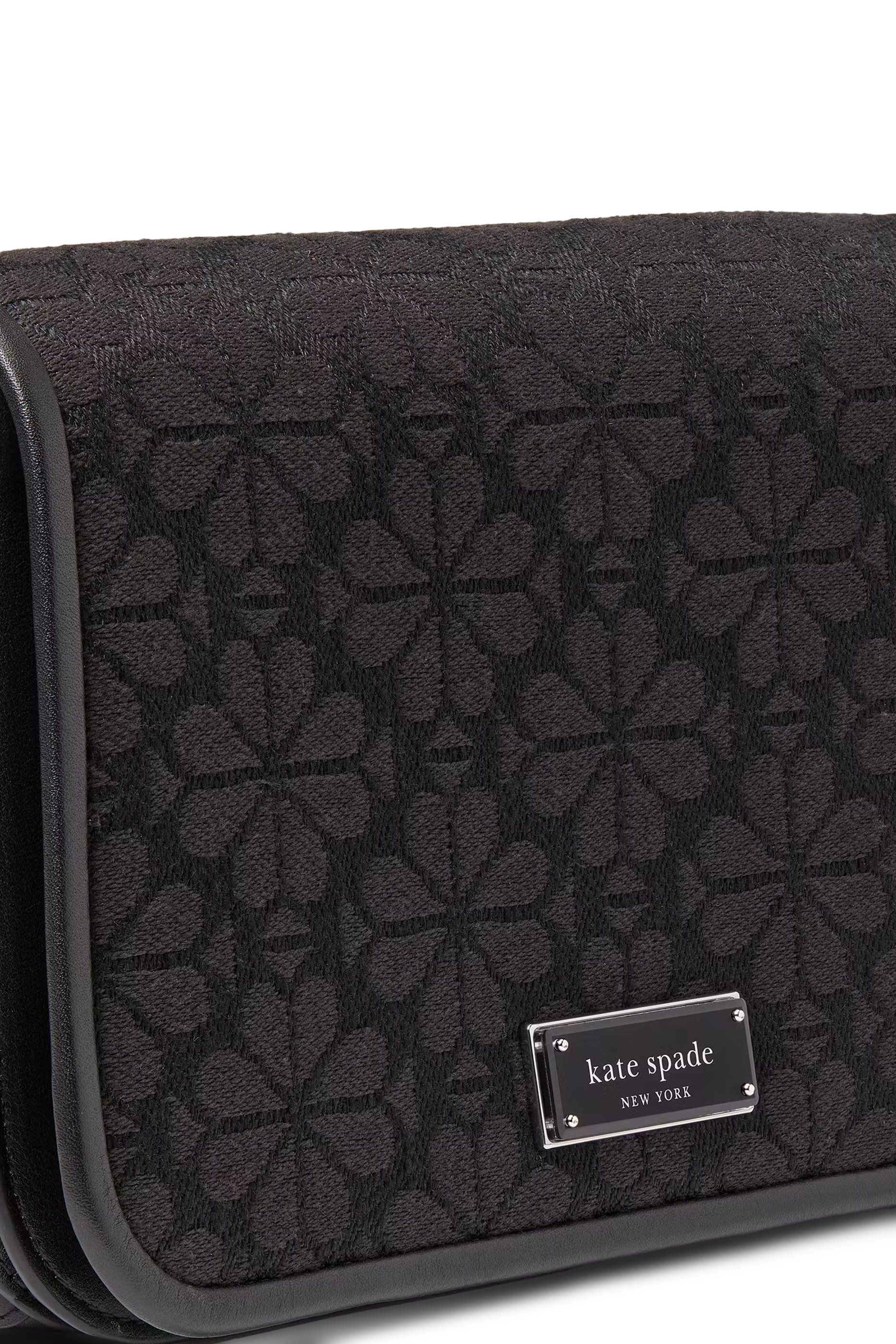 Spade Flower Jacquard Small Flap Crossbody Bag